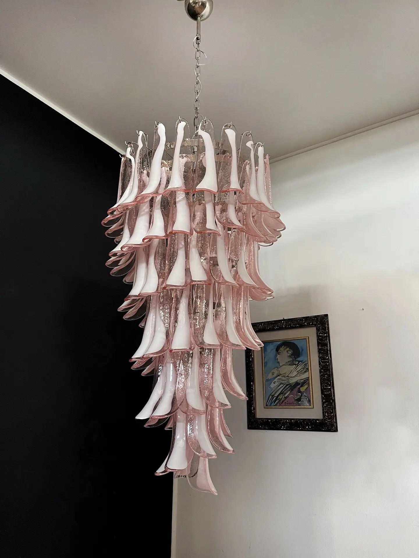 Murano Chandelier 83 Pink Petal Glass