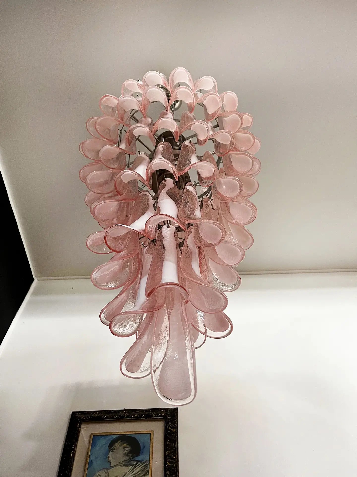 Murano Chandelier 83 Pink Petal Glass
