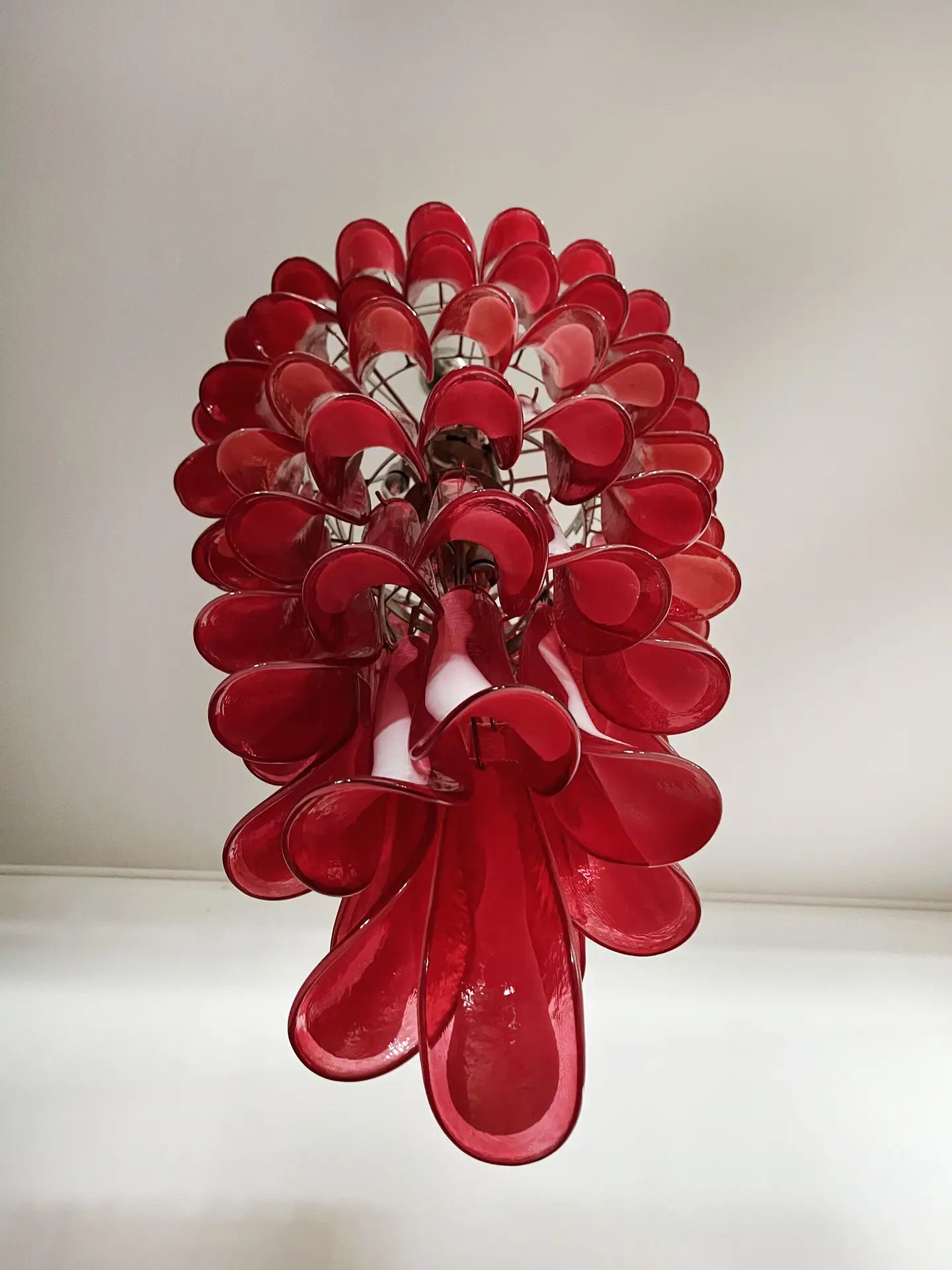 Murano Chandelier 83 Red Petal Glass