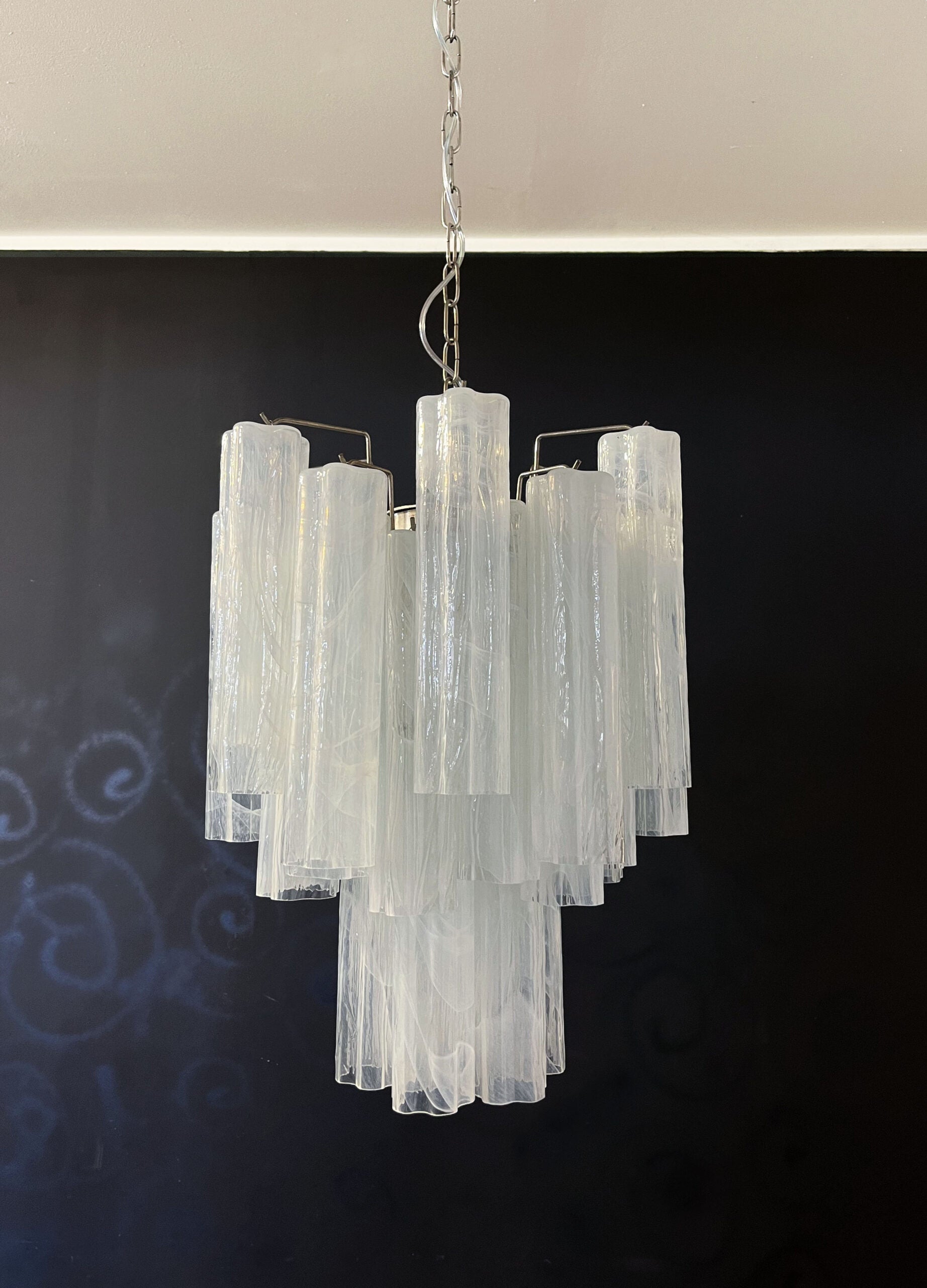 Murano Chandelier 30 White Glass Tubes