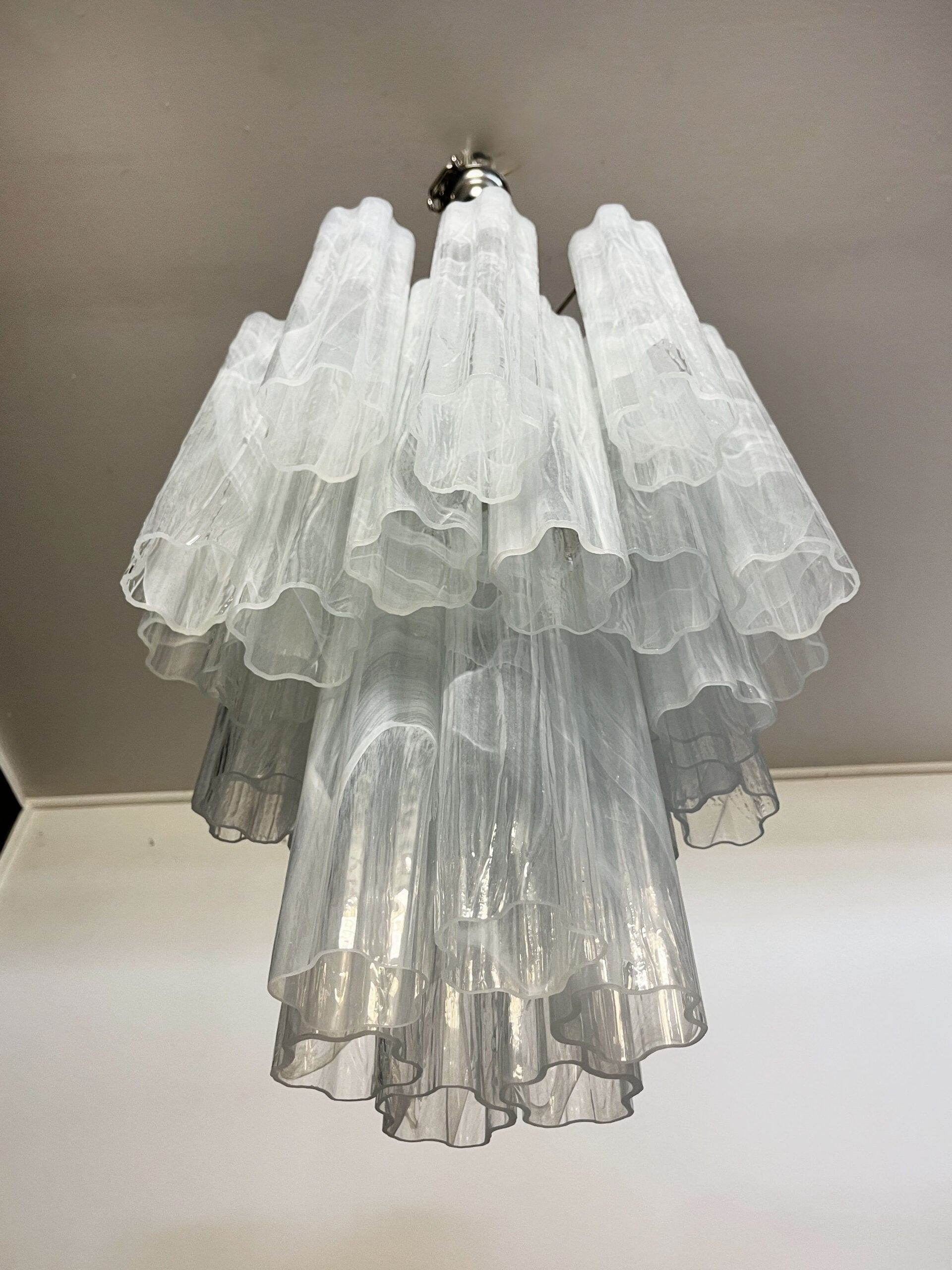 Murano Chandelier 30 White Glass Tubes