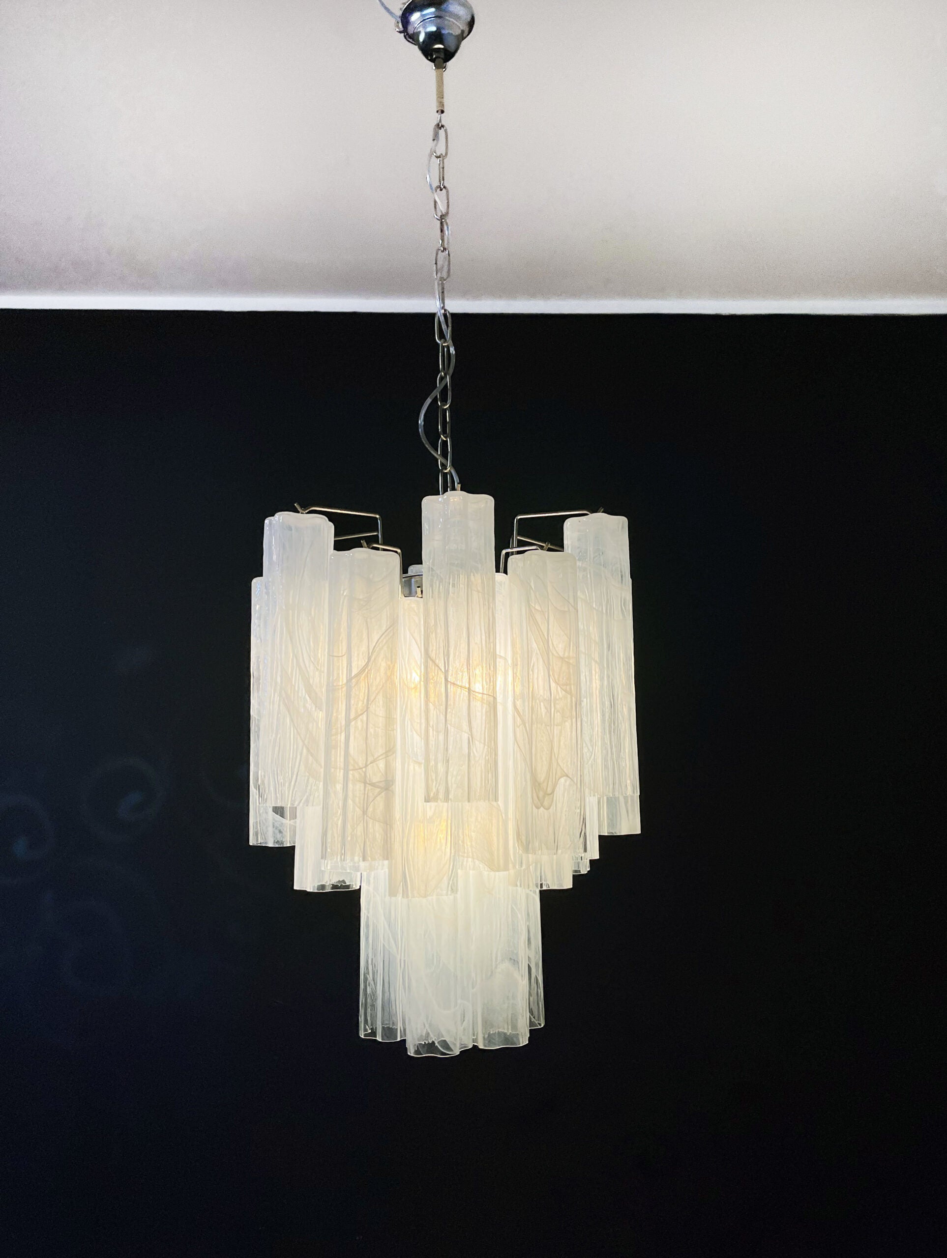 Murano Chandelier 30 White Glass Tubes