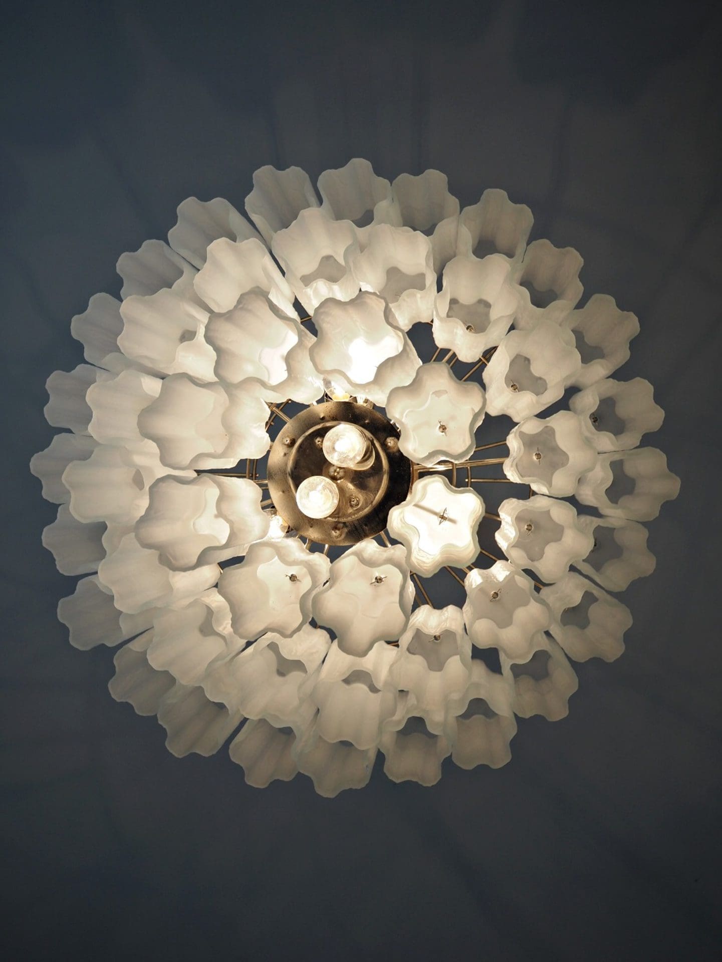 Murano Chandelier – 48 tubes – matte white