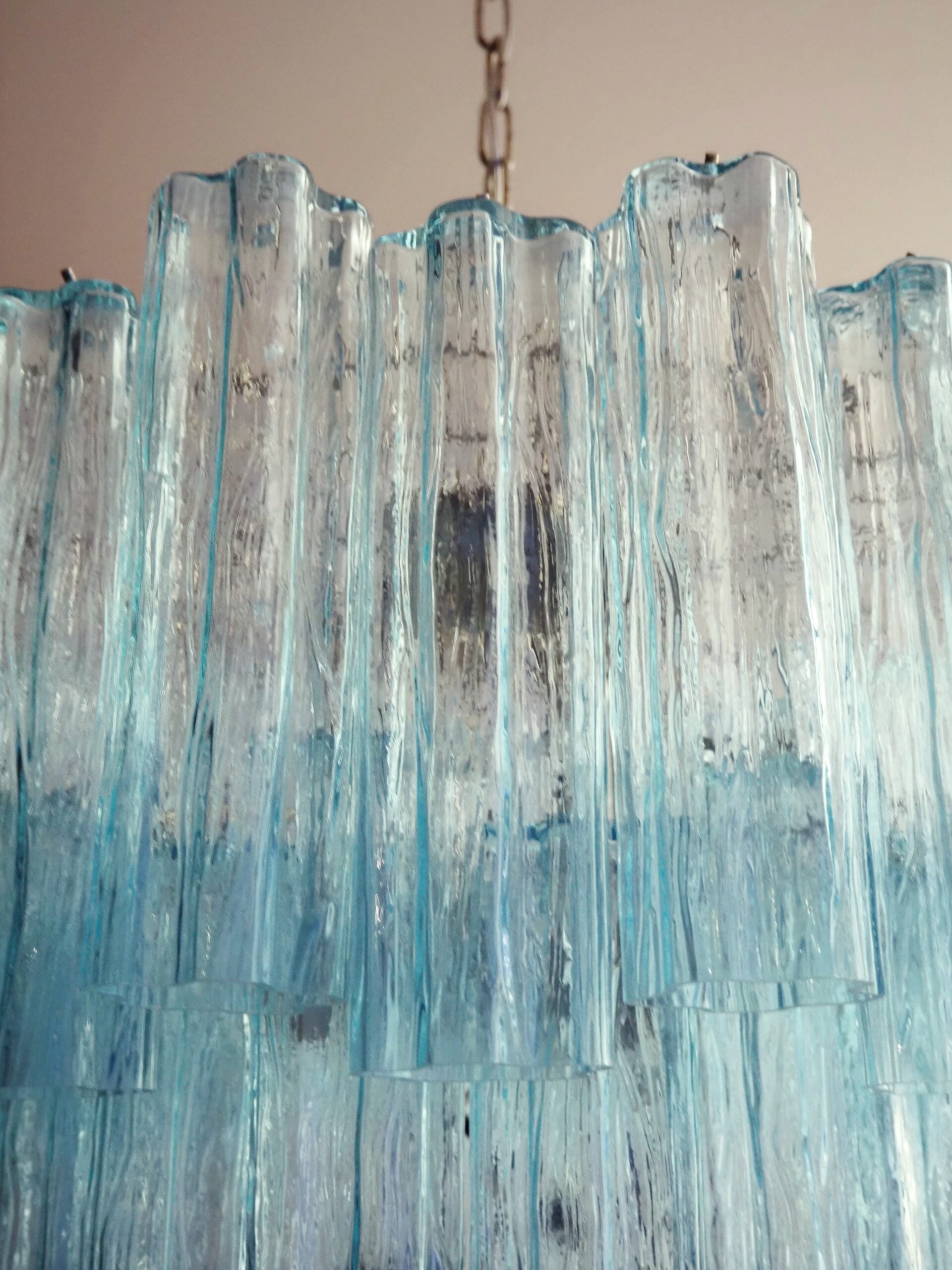 Murano Chandelier 48 Blue Glass Tubes