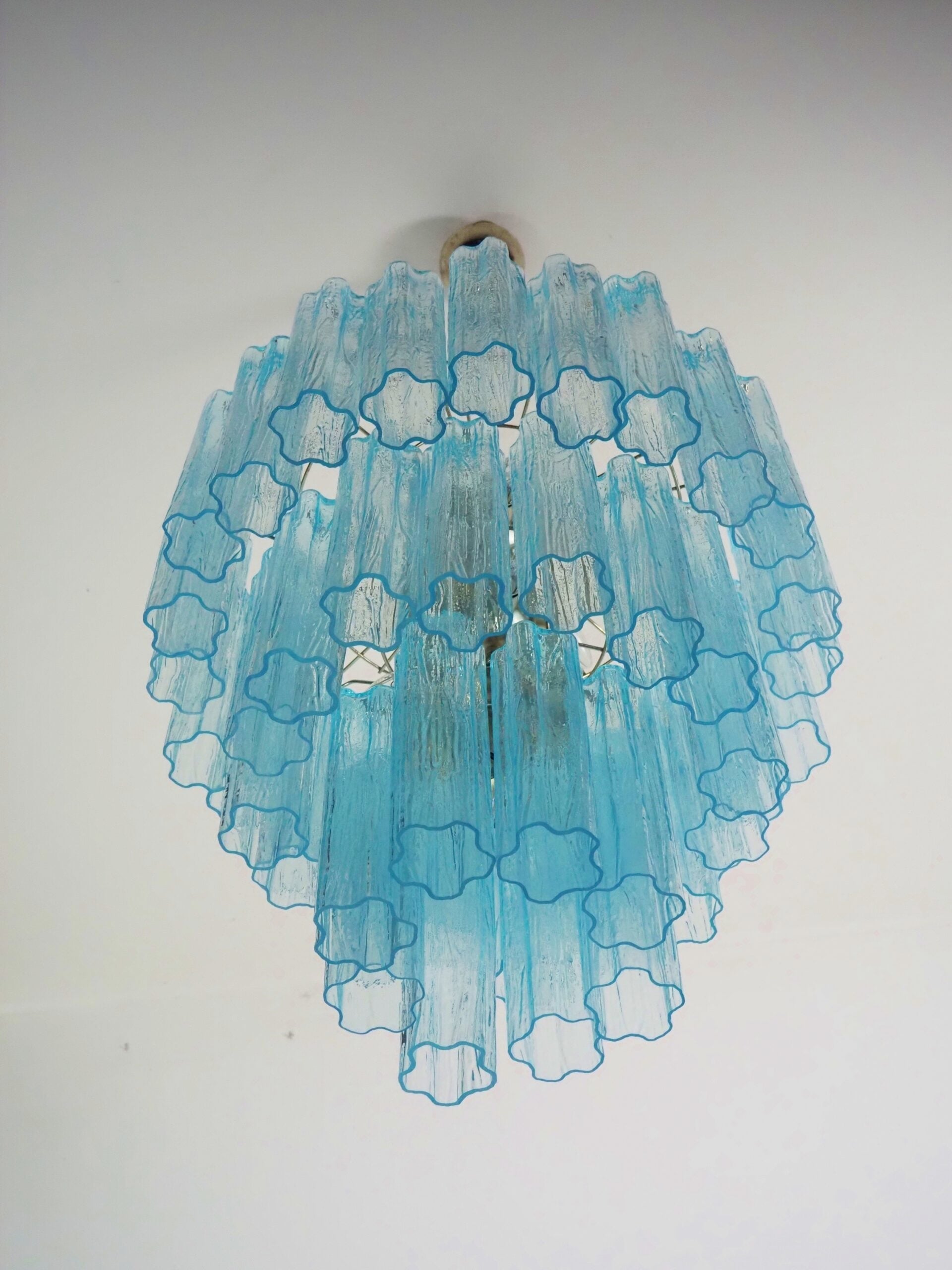 Murano Chandelier 48 Blue Glass Tubes