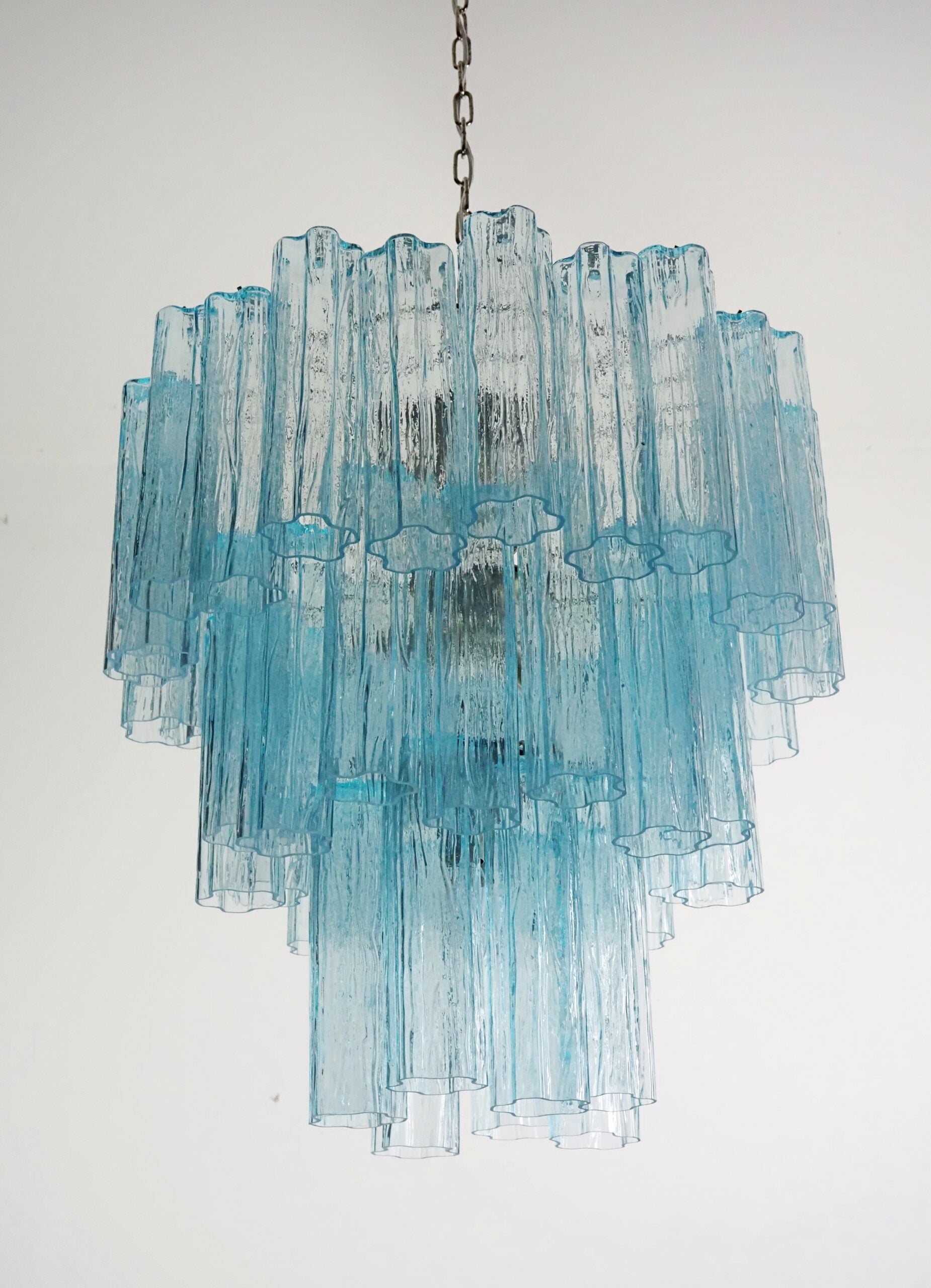 Murano Chandelier 48 Blue Glass Tubes