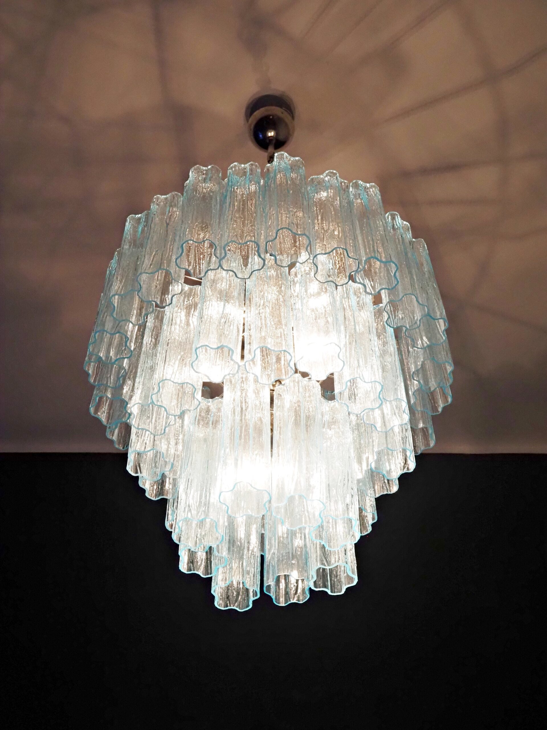 Murano Chandelier 48 Blue Glass Tubes