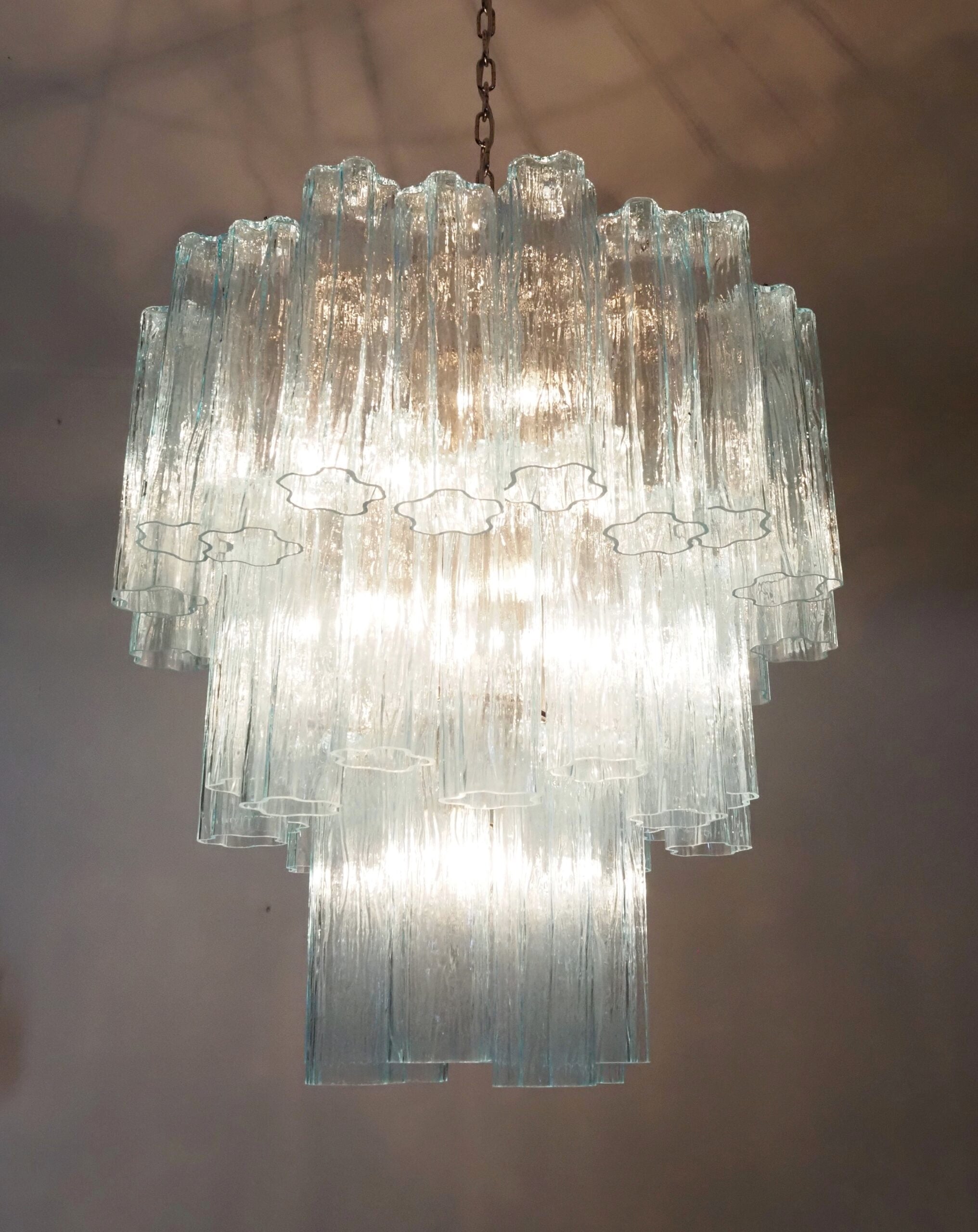 Murano Chandelier 48 Blue Glass Tubes