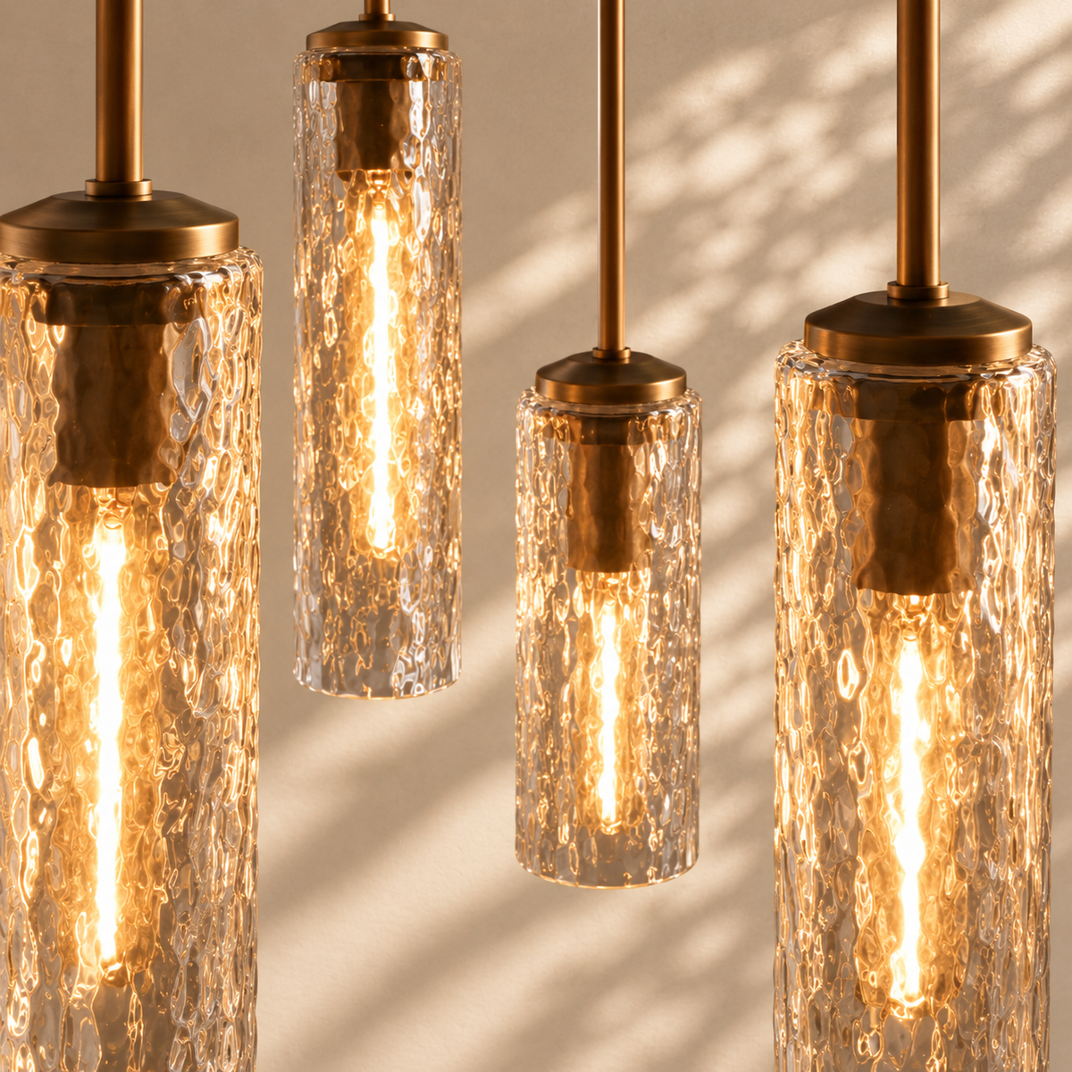 Mahonia Colleena Linear Hammered Glass Chandelier