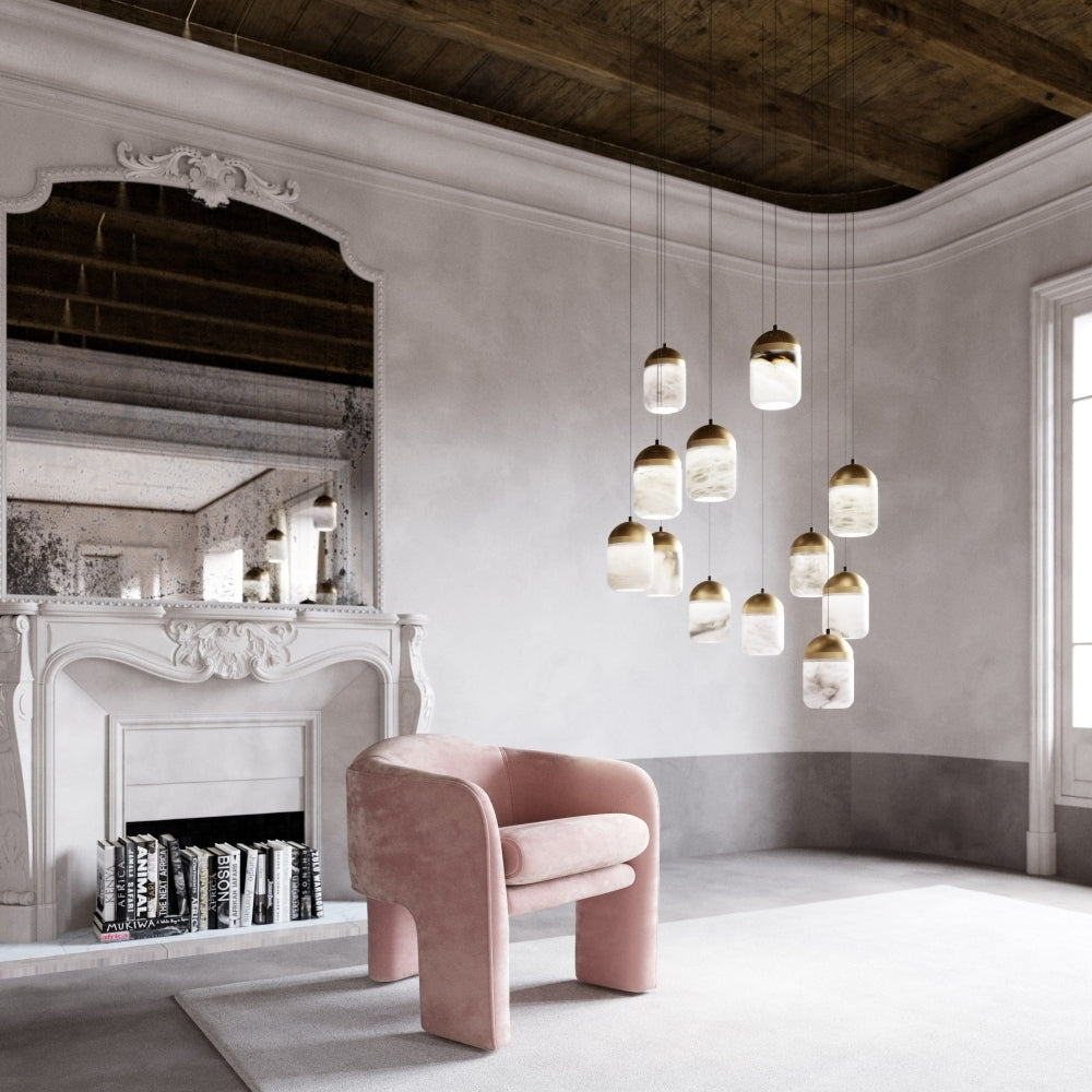 Alabastera Acorn Alabaster Cluster Light