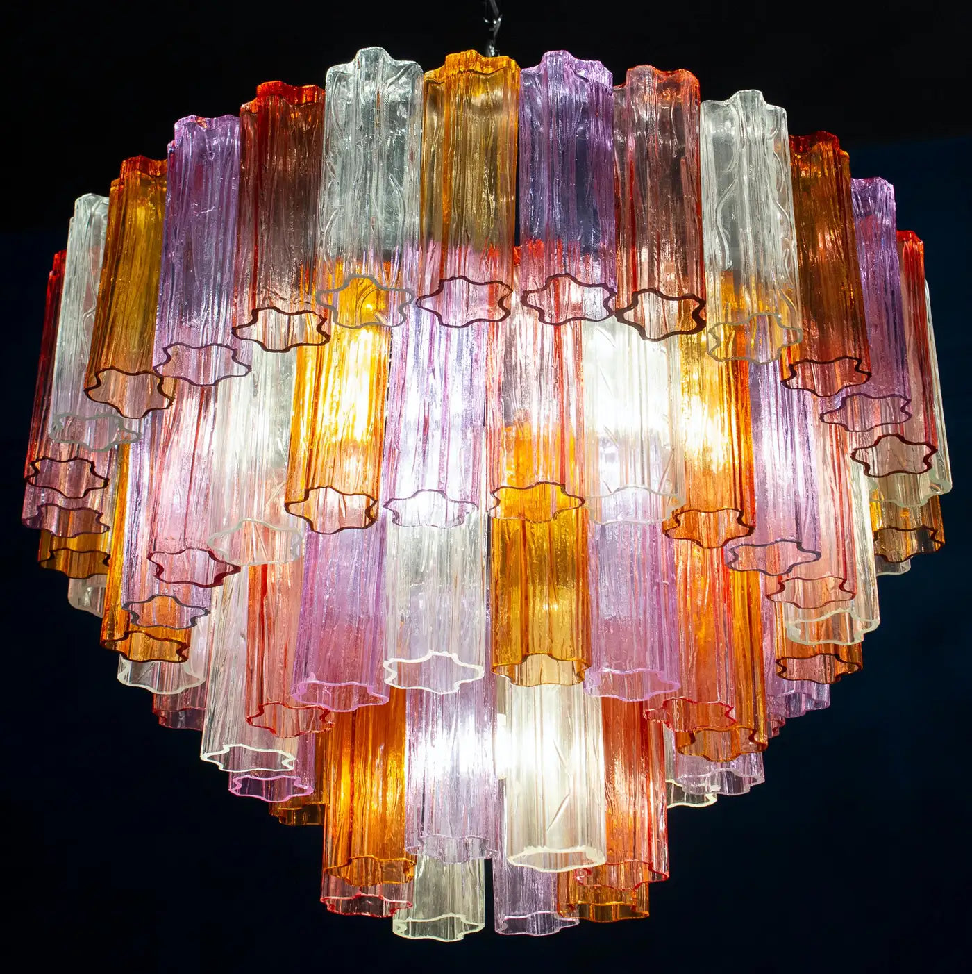 Mid-Century Multicolored Murano Glass Tronchi Chandelier