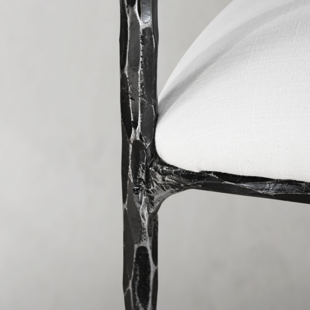 Hand-Forged Metal Curved Chair