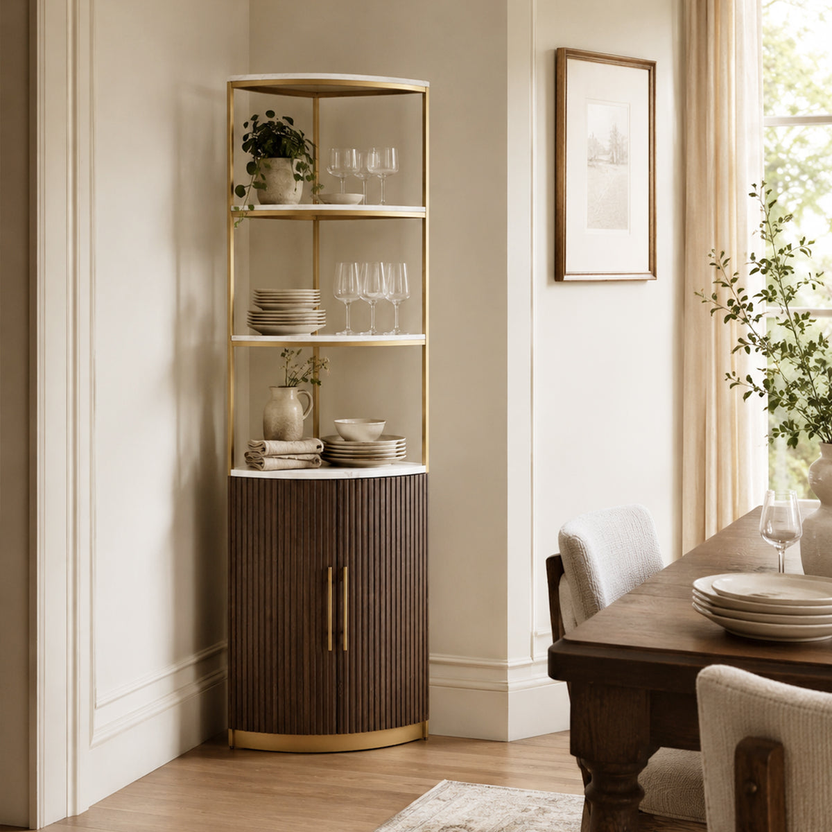Finley Wooden Corner Cabinet