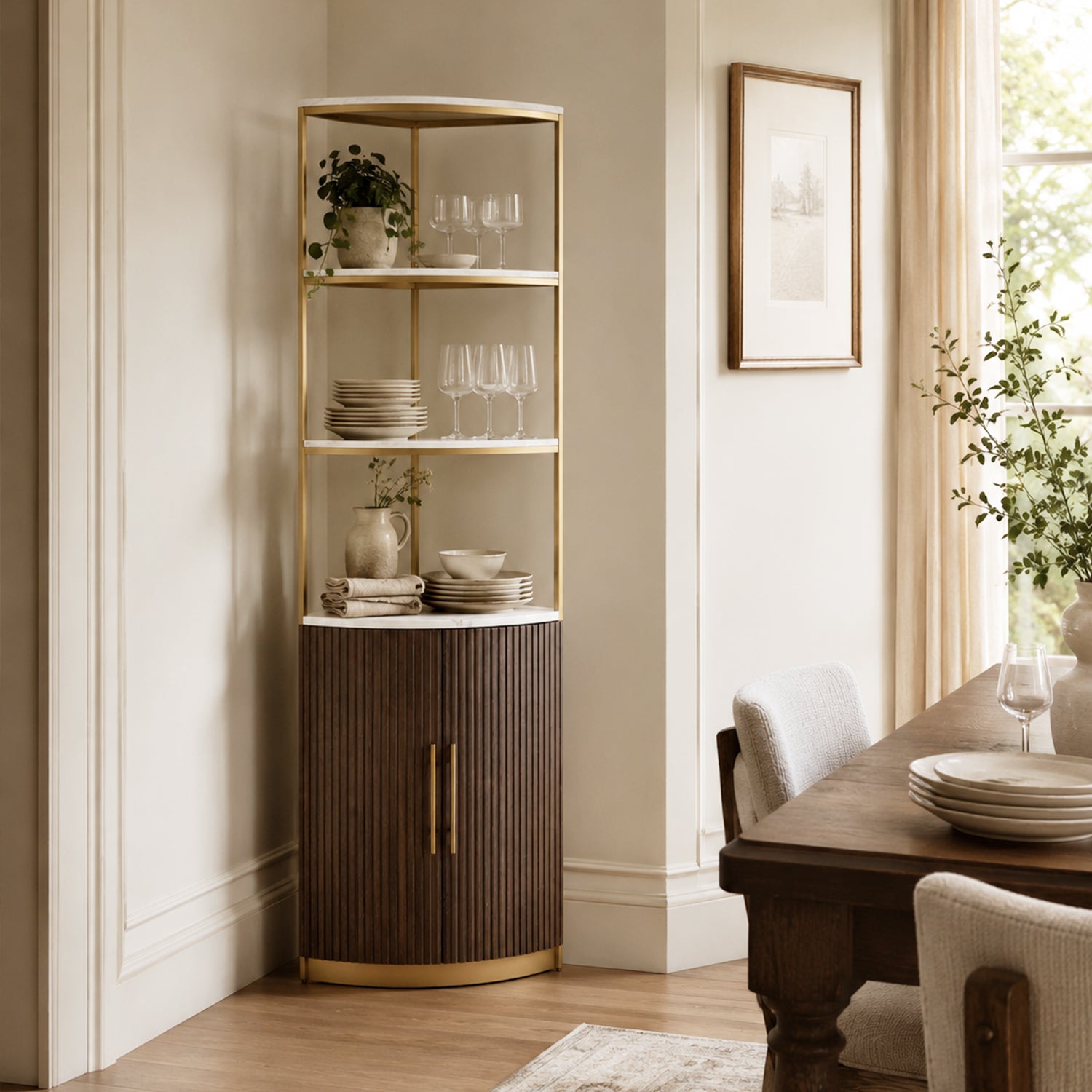 Finley Wooden Corner Cabinet