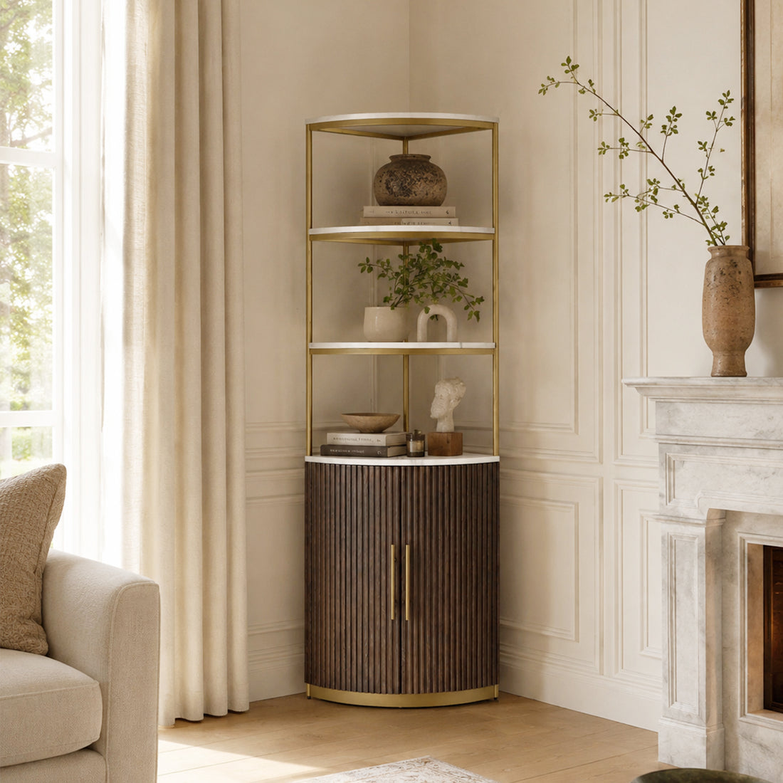 Finley Wooden Corner Cabinet