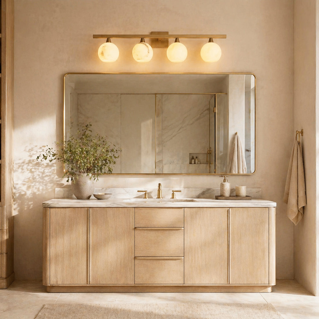 Arica Alabaster 4-Light Sconce