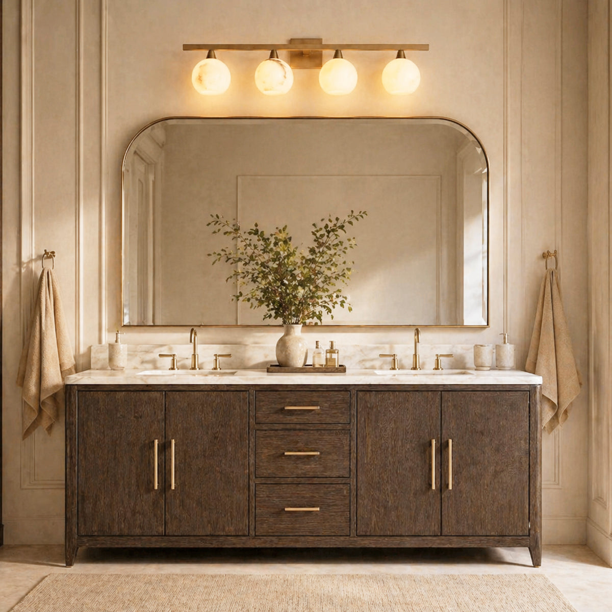Aleka Alabaster 4-Light Sconce