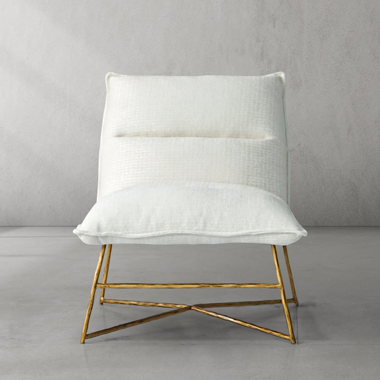 Hand-Forged Metal Fabric Lounge Chair