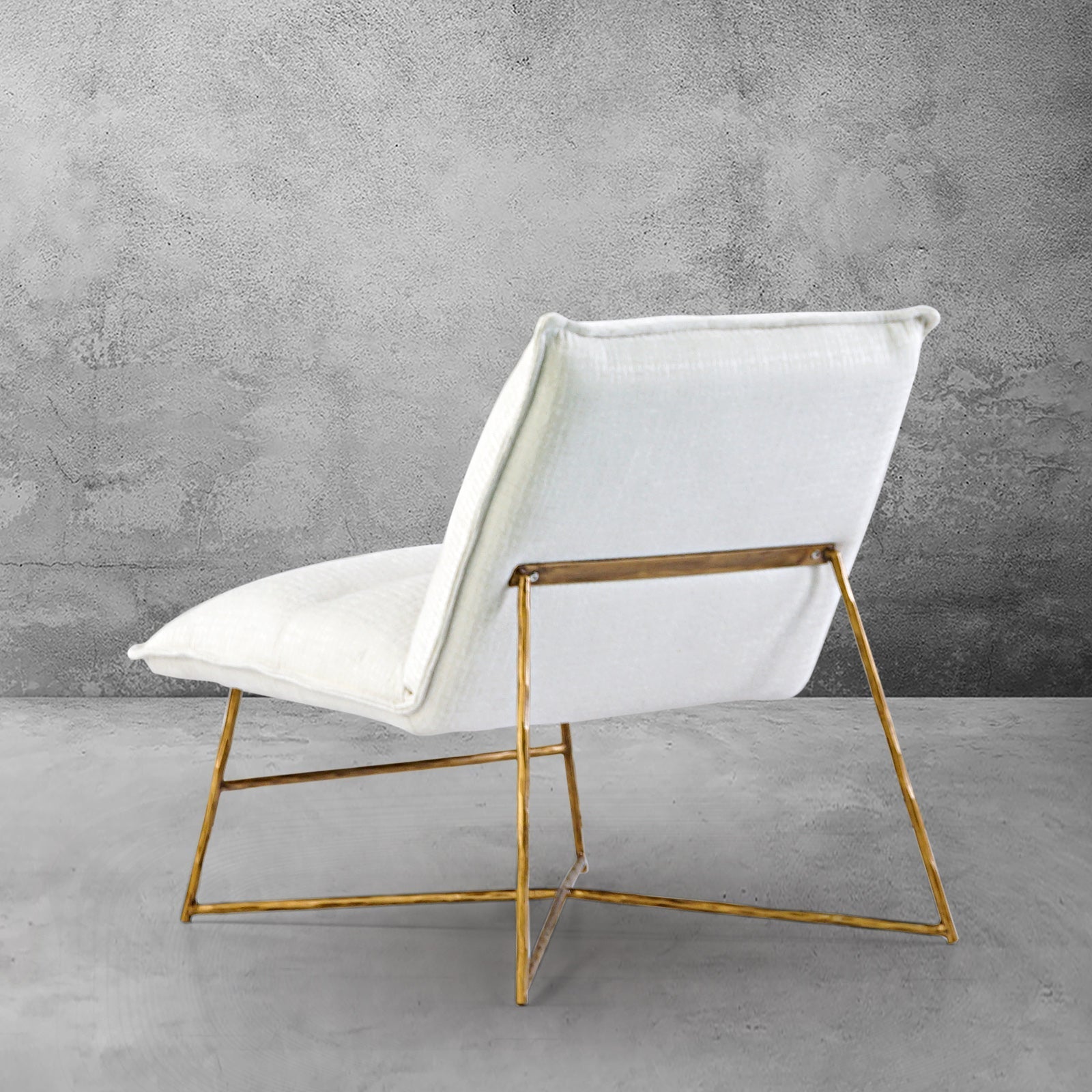 Hand-Forged Metal Fabric Lounge Chair