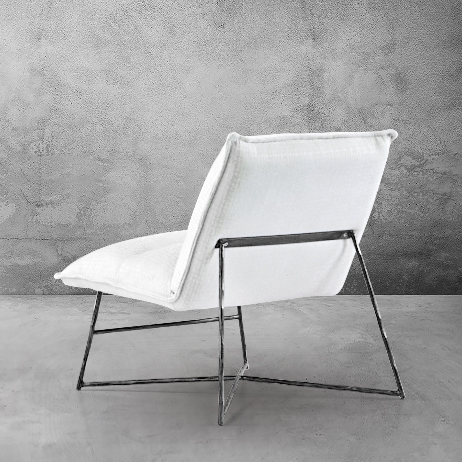 Hand-Forged Metal Fabric Lounge Chair