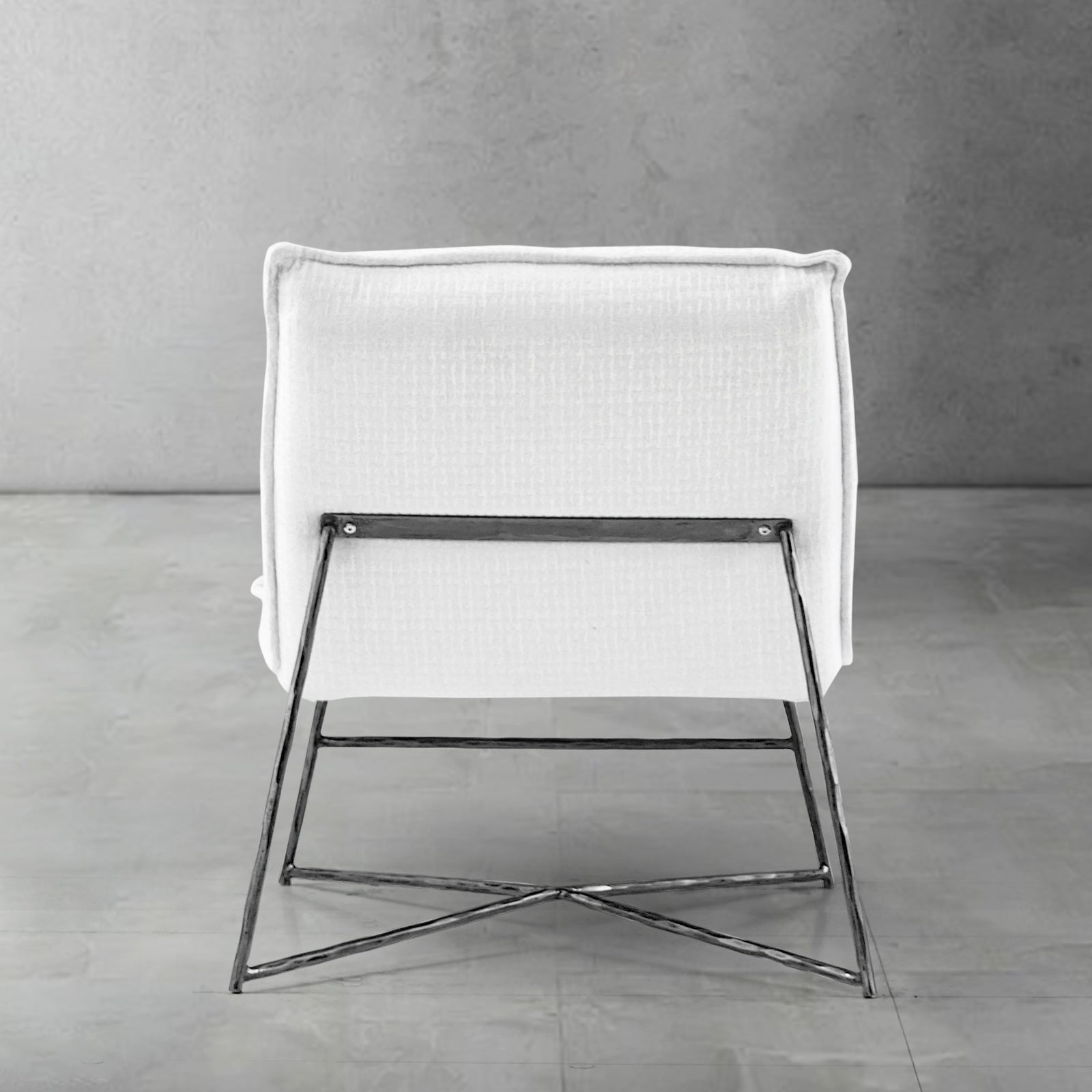 Hand-Forged Metal Fabric Lounge Chair