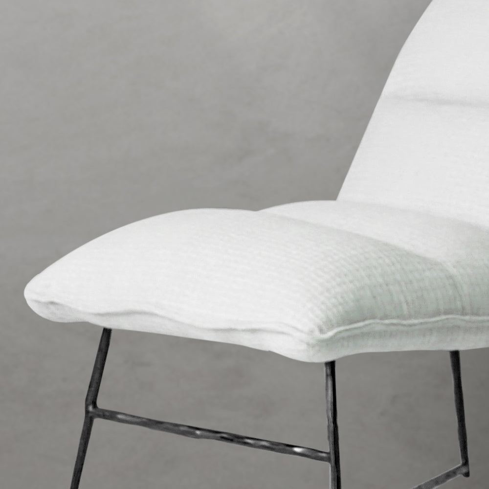 Hand-Forged Metal Fabric Lounge Chair