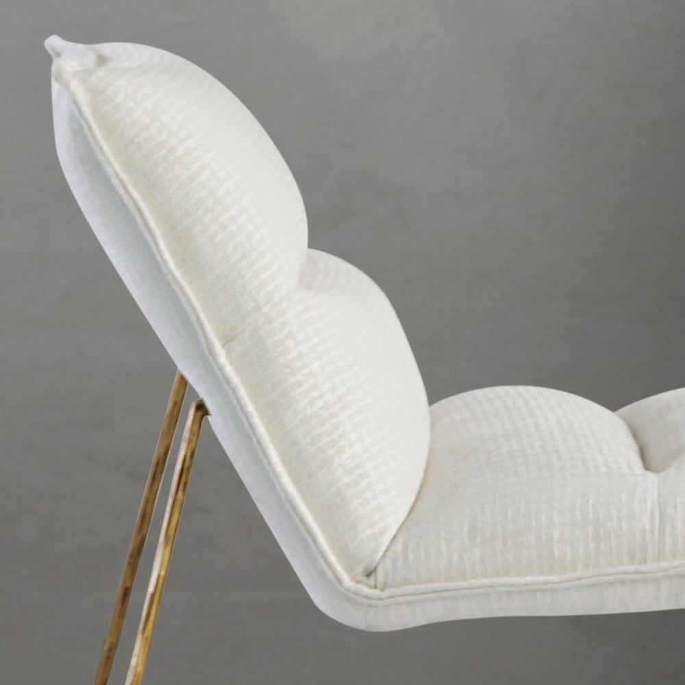 Hand-Forged Metal Fabric Lounge Chair