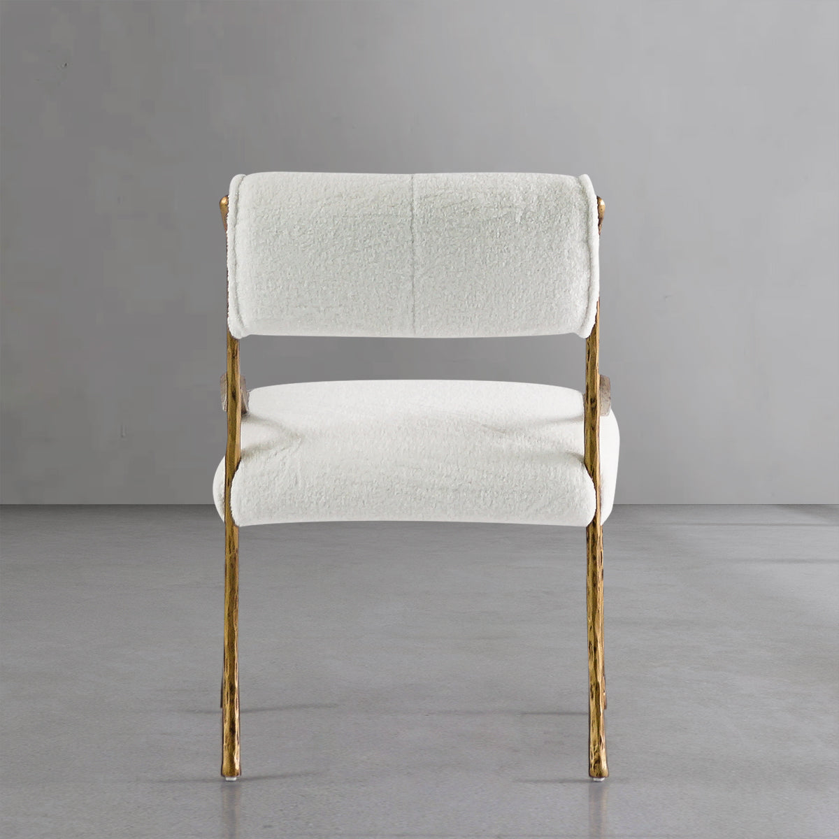 Hand-Forged Metal Retro Copper Iron Frame Armless Dining Chair