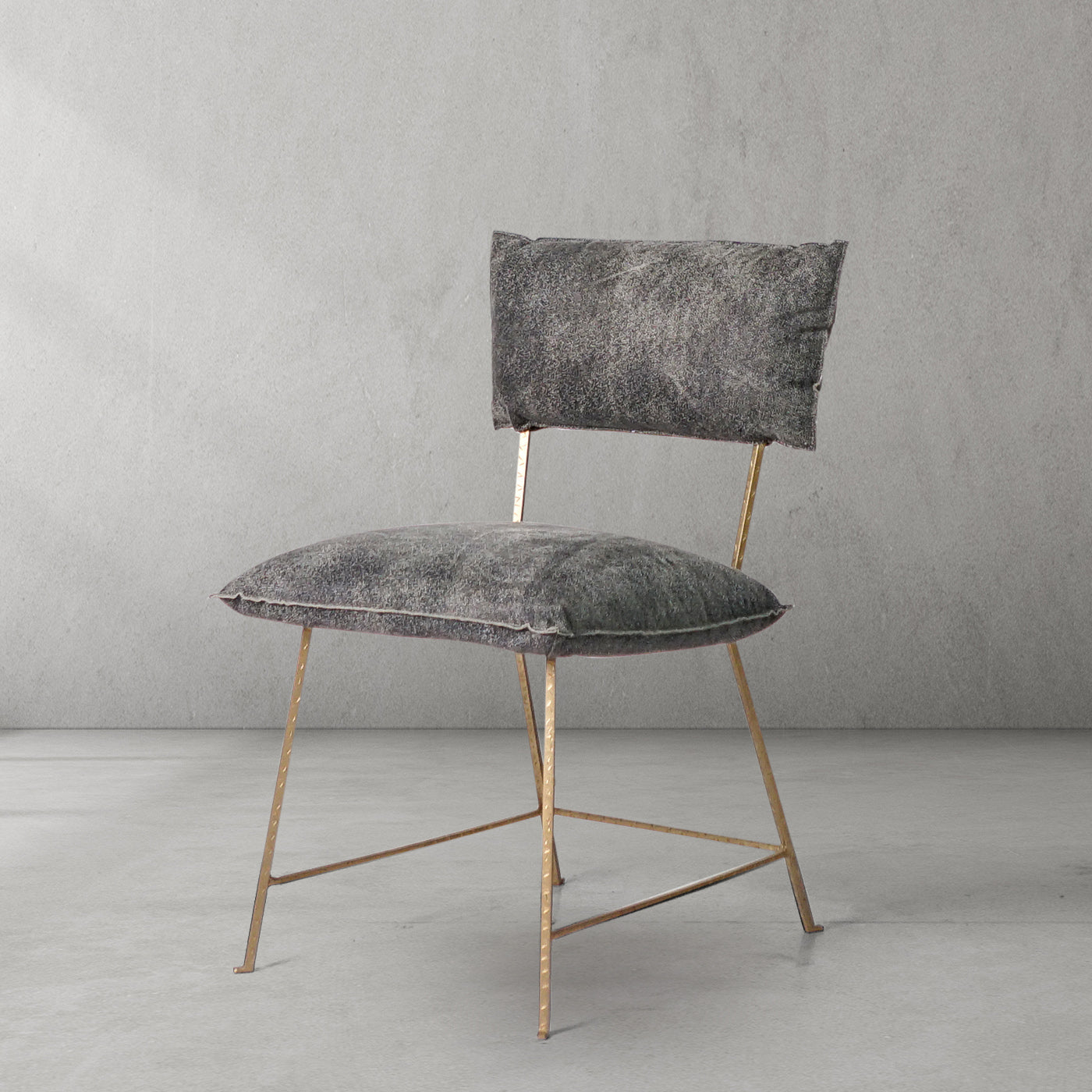 Hand-Forged Metal Cartier Armless Dining Chair