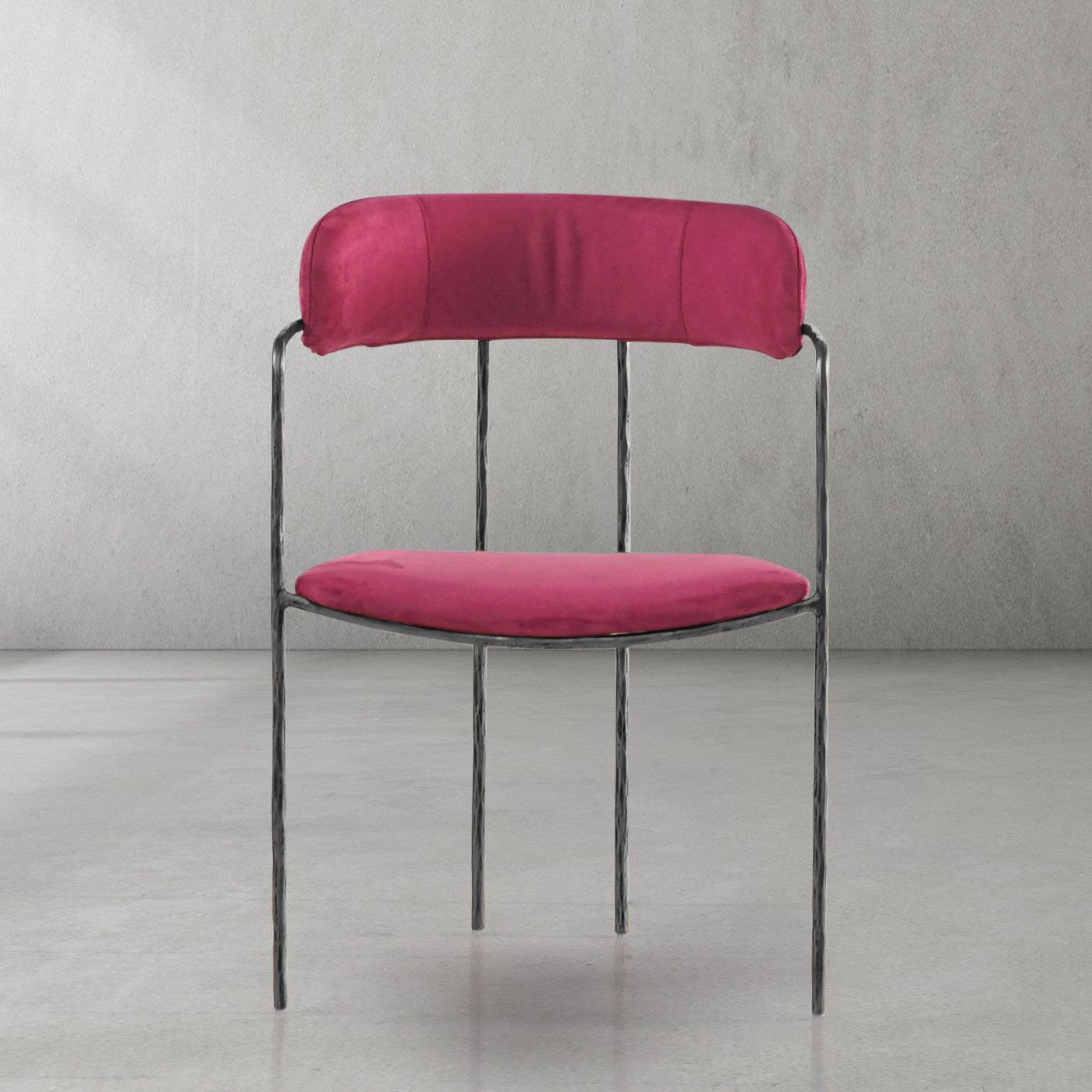 Hand-Forged Metal Vintage Armrest Dining Chair