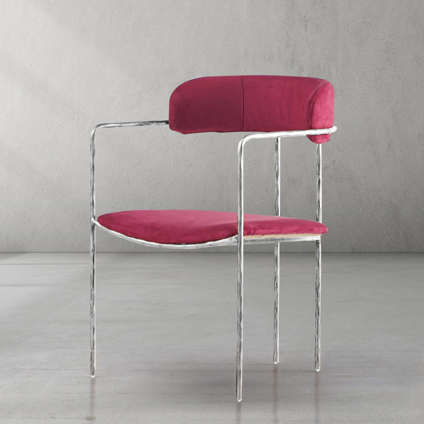 Hand-Forged Metal Vintage Armrest Bar Chair