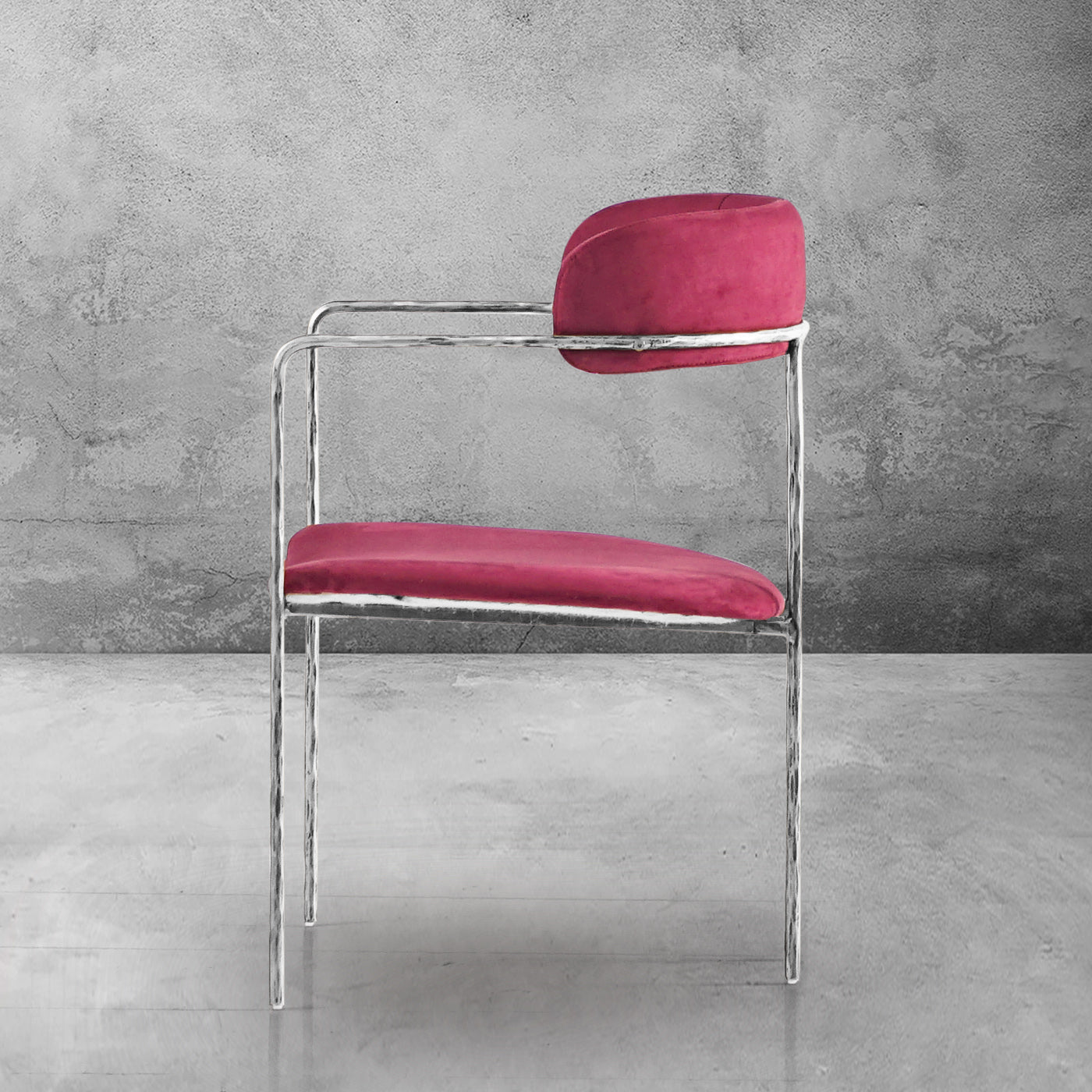Hand-Forged Metal Vintage Armrest Bar Chair