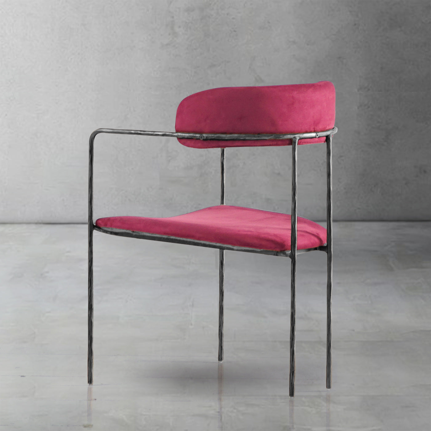 Hand-Forged Metal Vintage Armrest Bar Chair