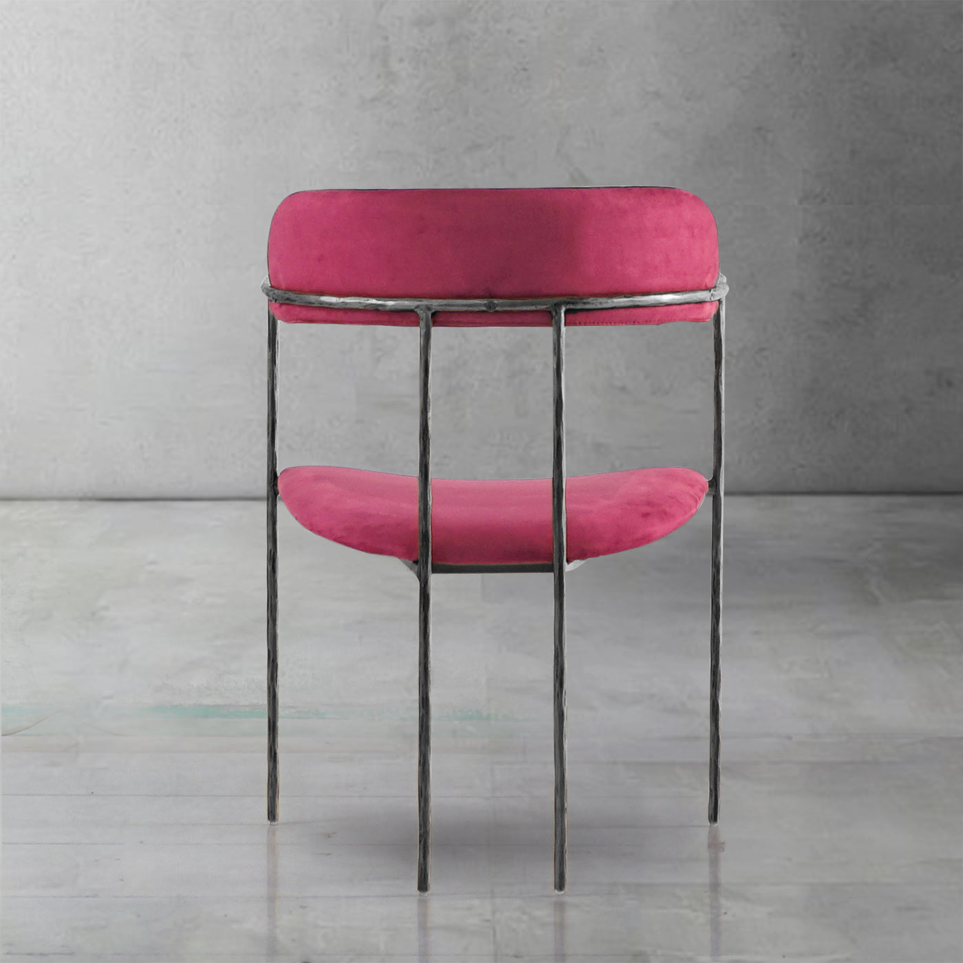 Hand-Forged Metal Vintage Armrest Bar Chair