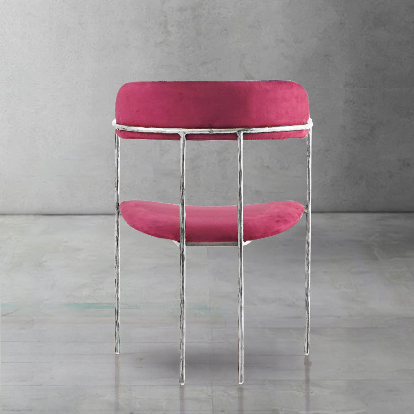 Hand-Forged Metal Vintage Armrest Dining Chair