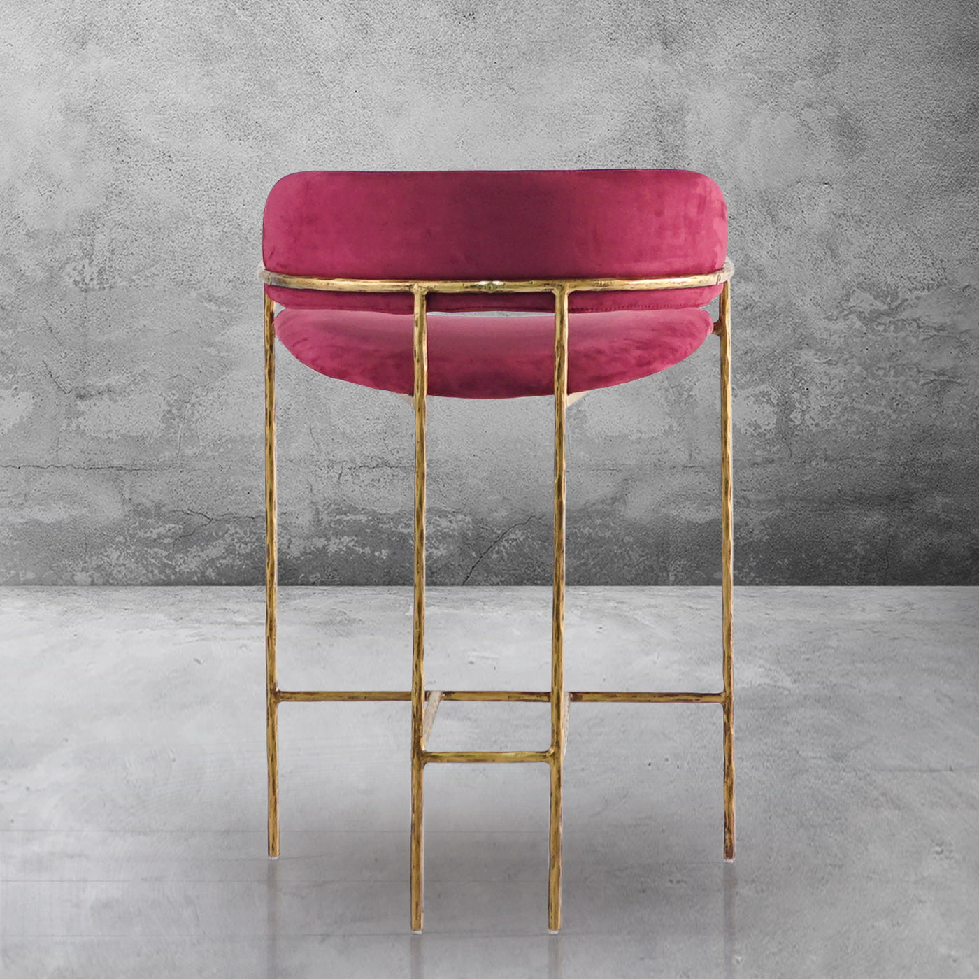 Hand-Forged Metal Vintage Armrest Bar Chair