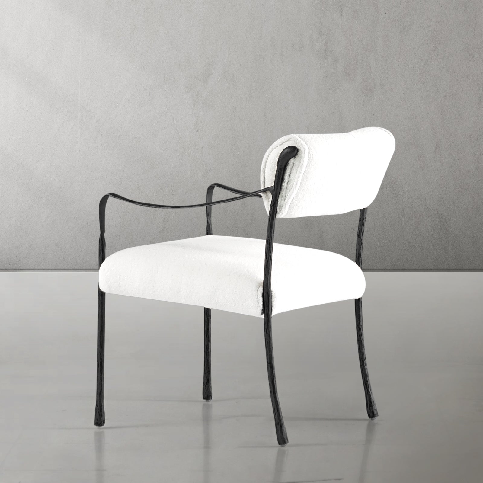 Hand-Forged Metal Retro Copper Iron Frame Dining Chair