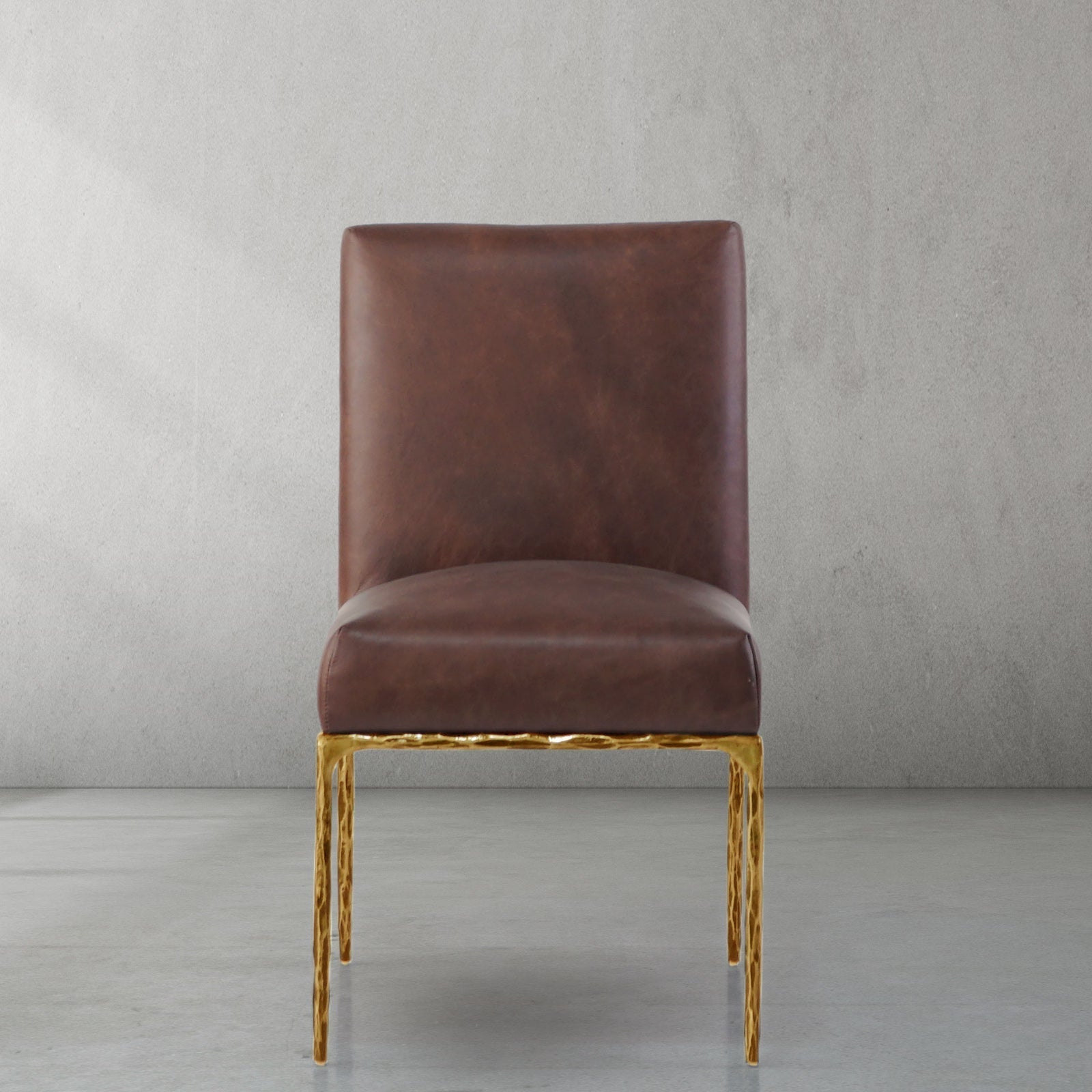 Hand-Forged Metal Minimalist Fabric Dining Chair