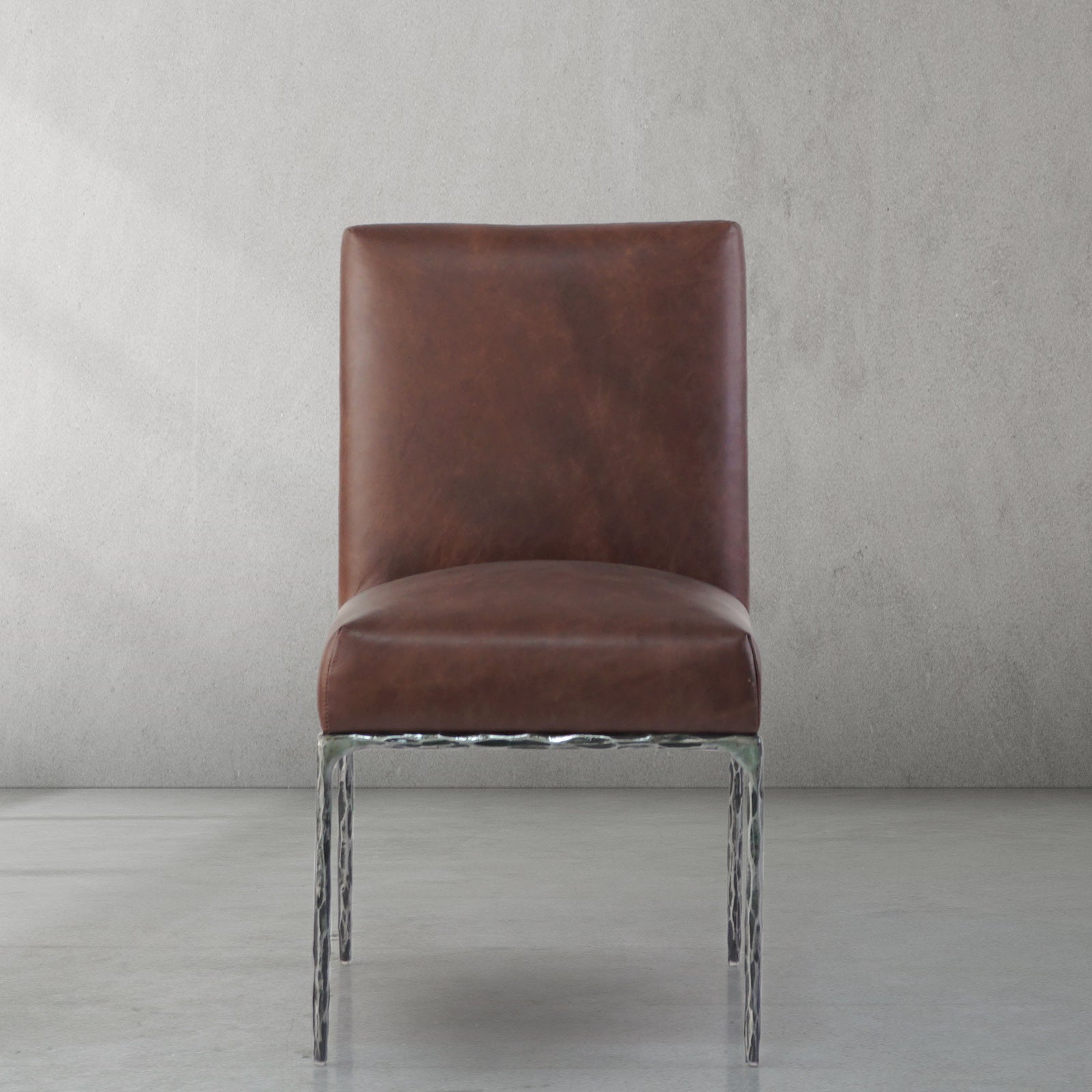 Hand-Forged Metal Minimalist Fabric Dining Chair