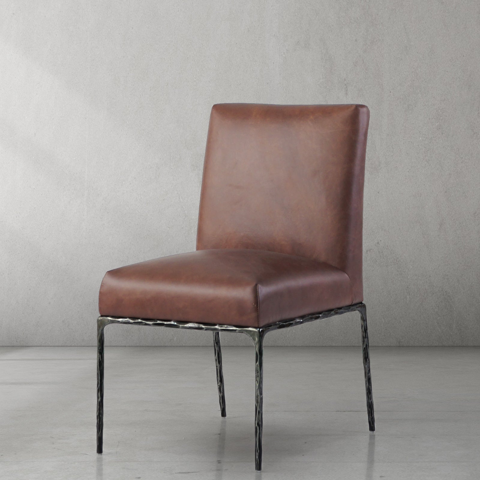 Hand-Forged Metal Minimalist Fabric Dining Chair