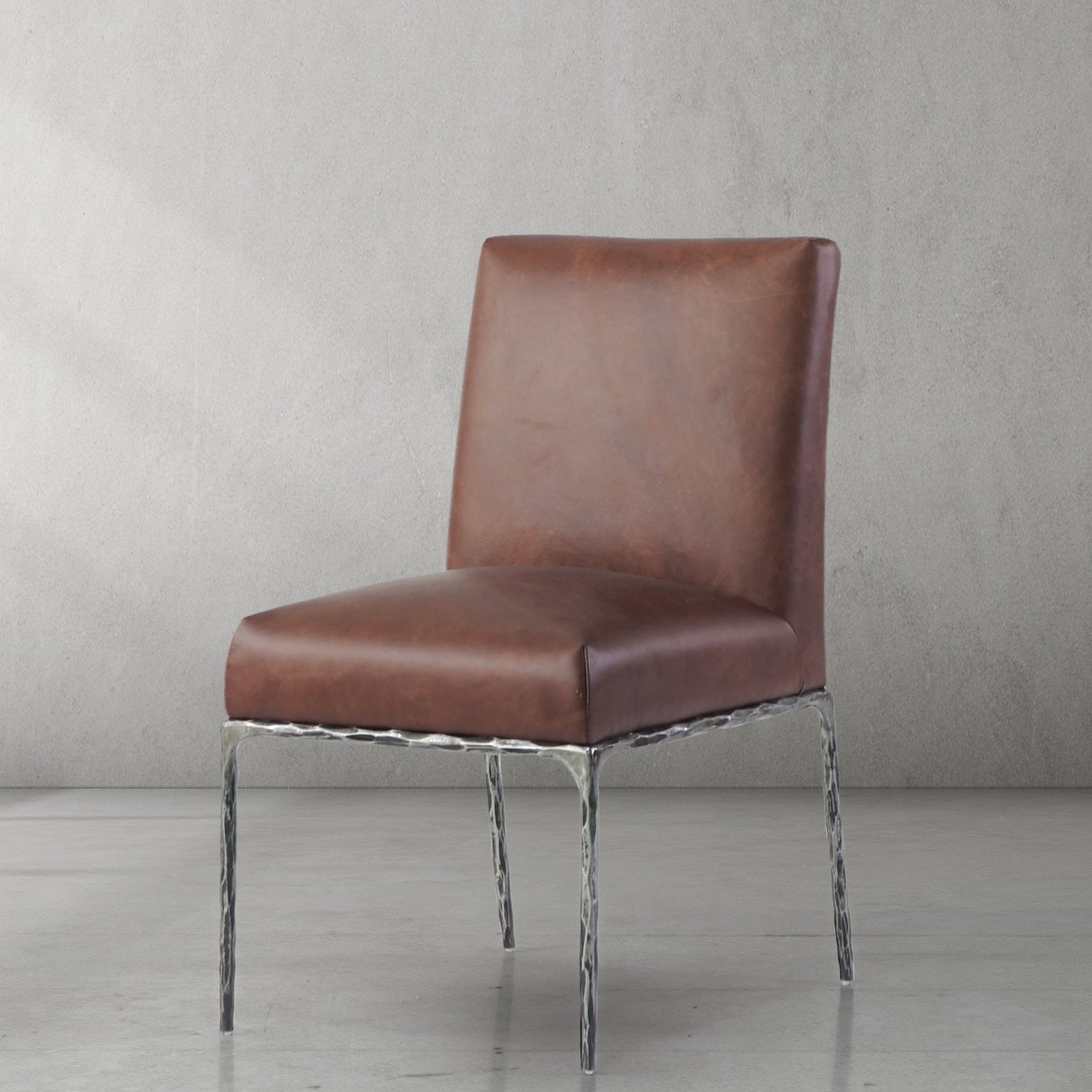 Hand-Forged Metal Minimalist Fabric Dining Chair