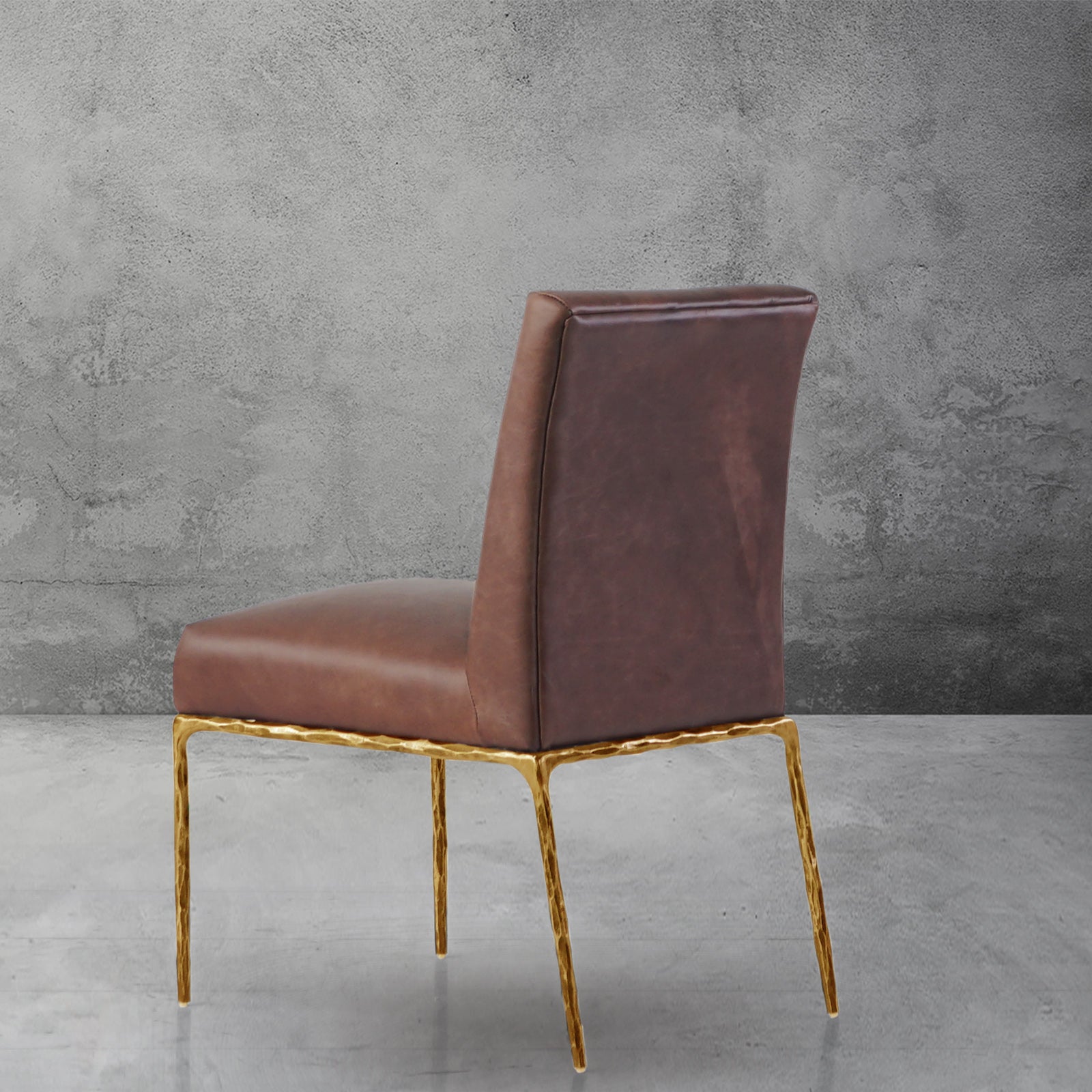 Hand-Forged Metal Minimalist Fabric Dining Chair