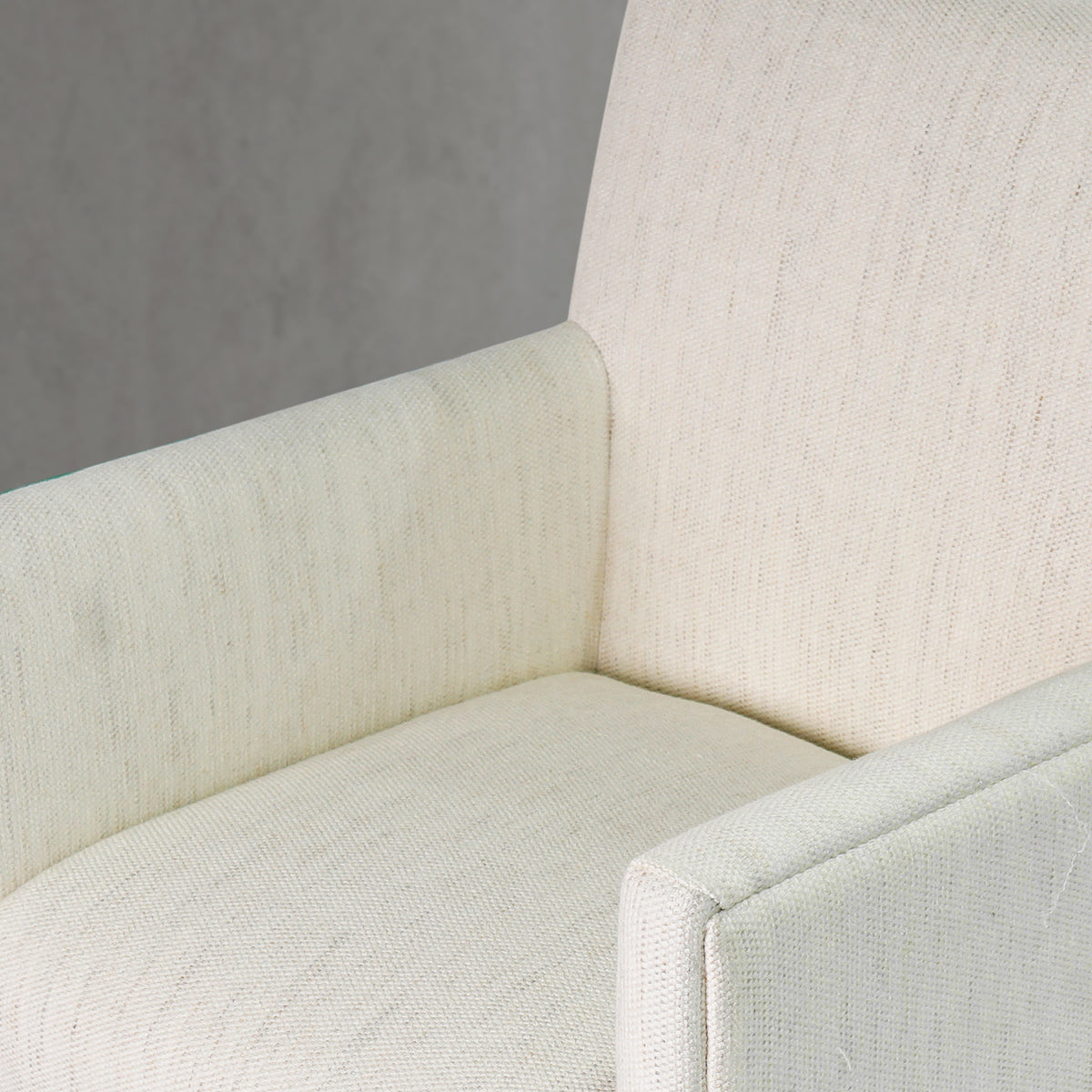 Hand-Forged Metal Track Fabric Lounge Armchair