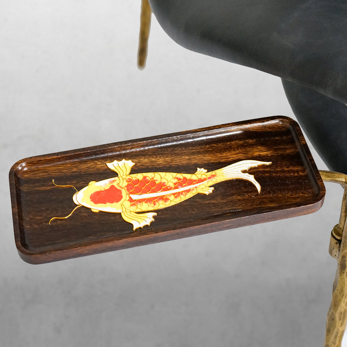 Hand-Forged Metal Enamel Wooden Plate Leather Armchair