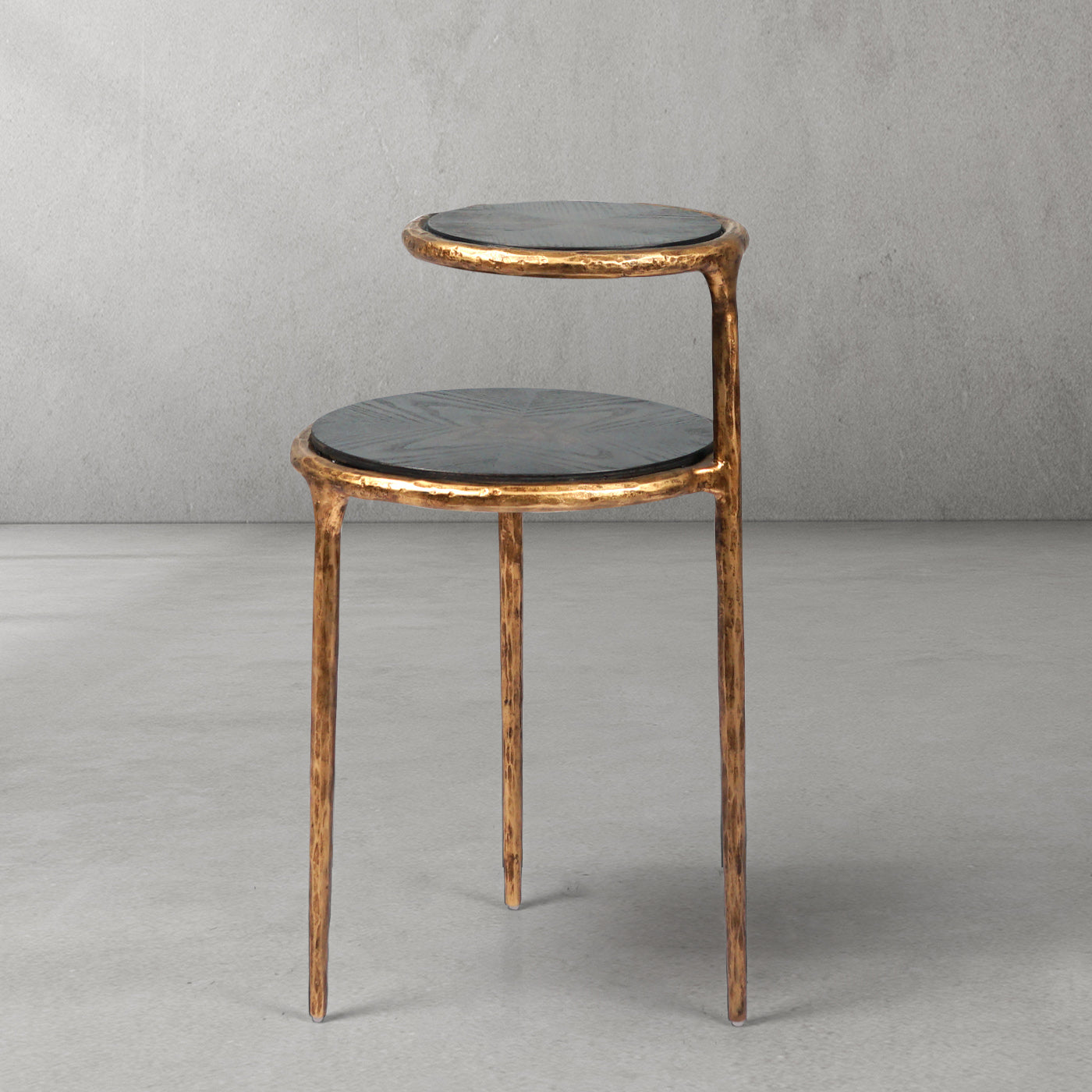 Hand-Forged Metal Tiered Accent Table