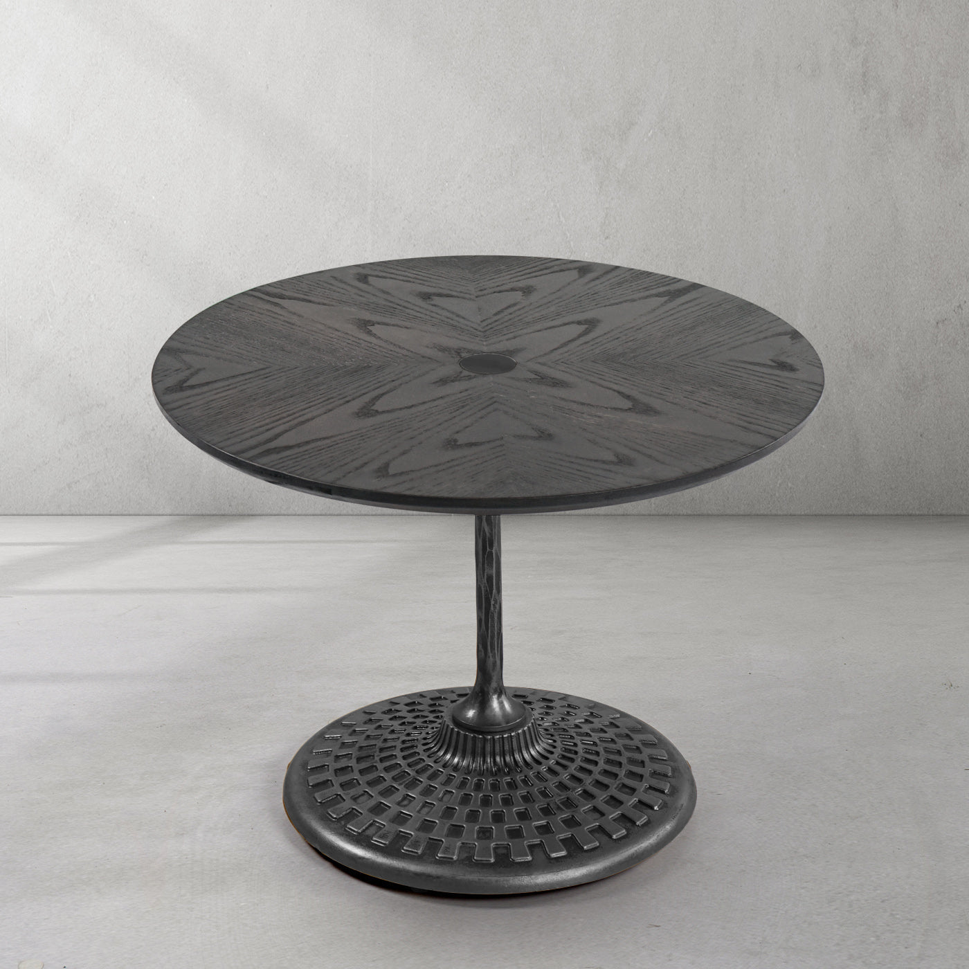 Hand-Forged Metal Wooden Side Table