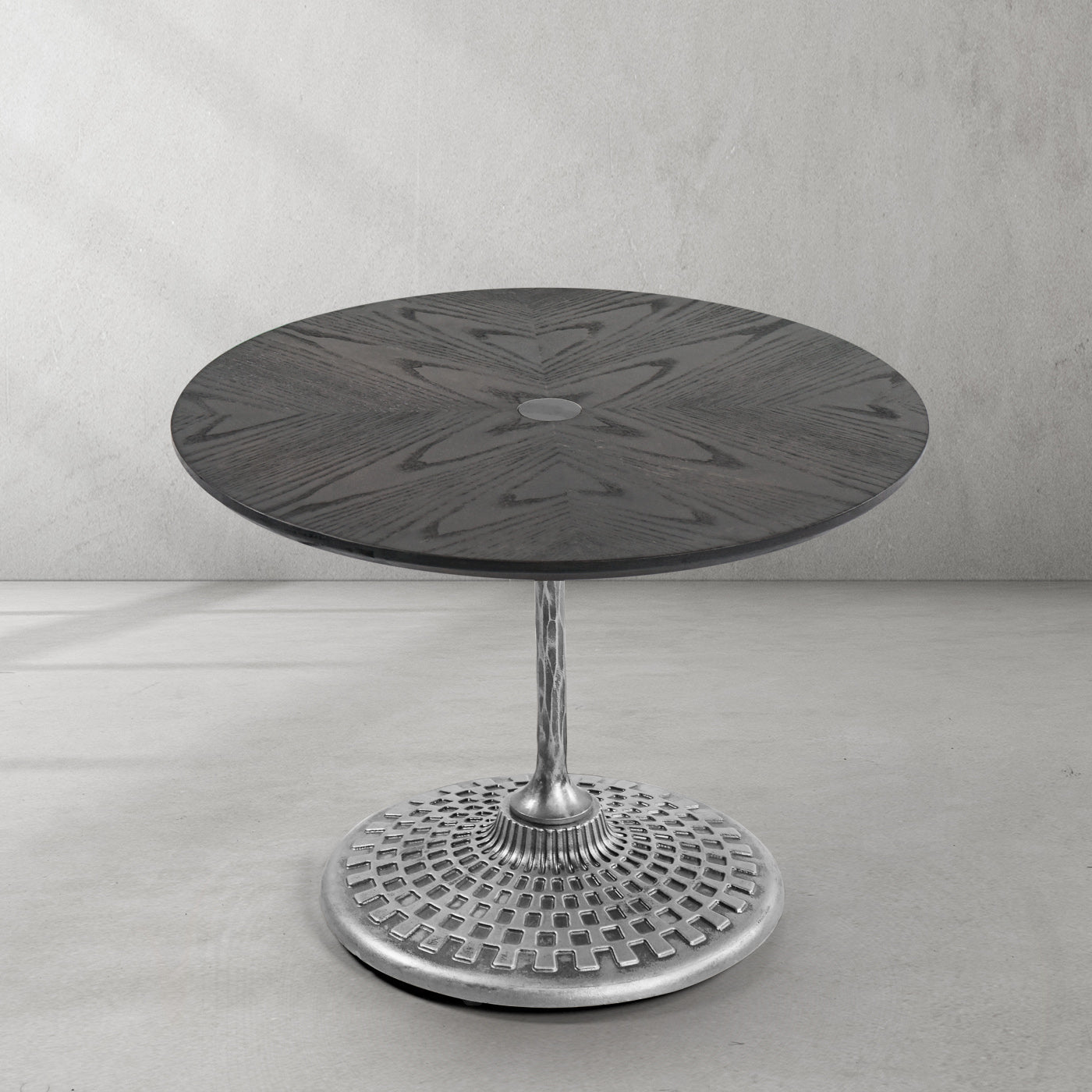 Hand-Forged Metal Wooden Side Table