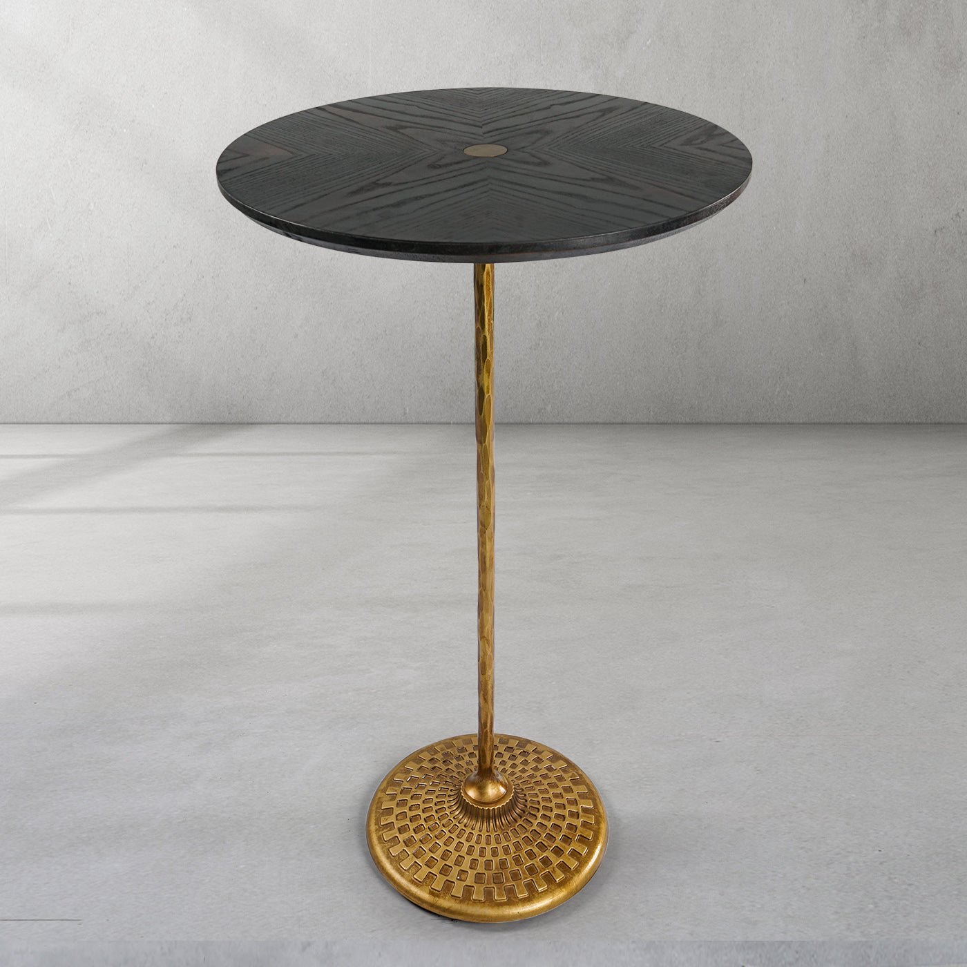 Hand-Forged Metal Wooden Side Table