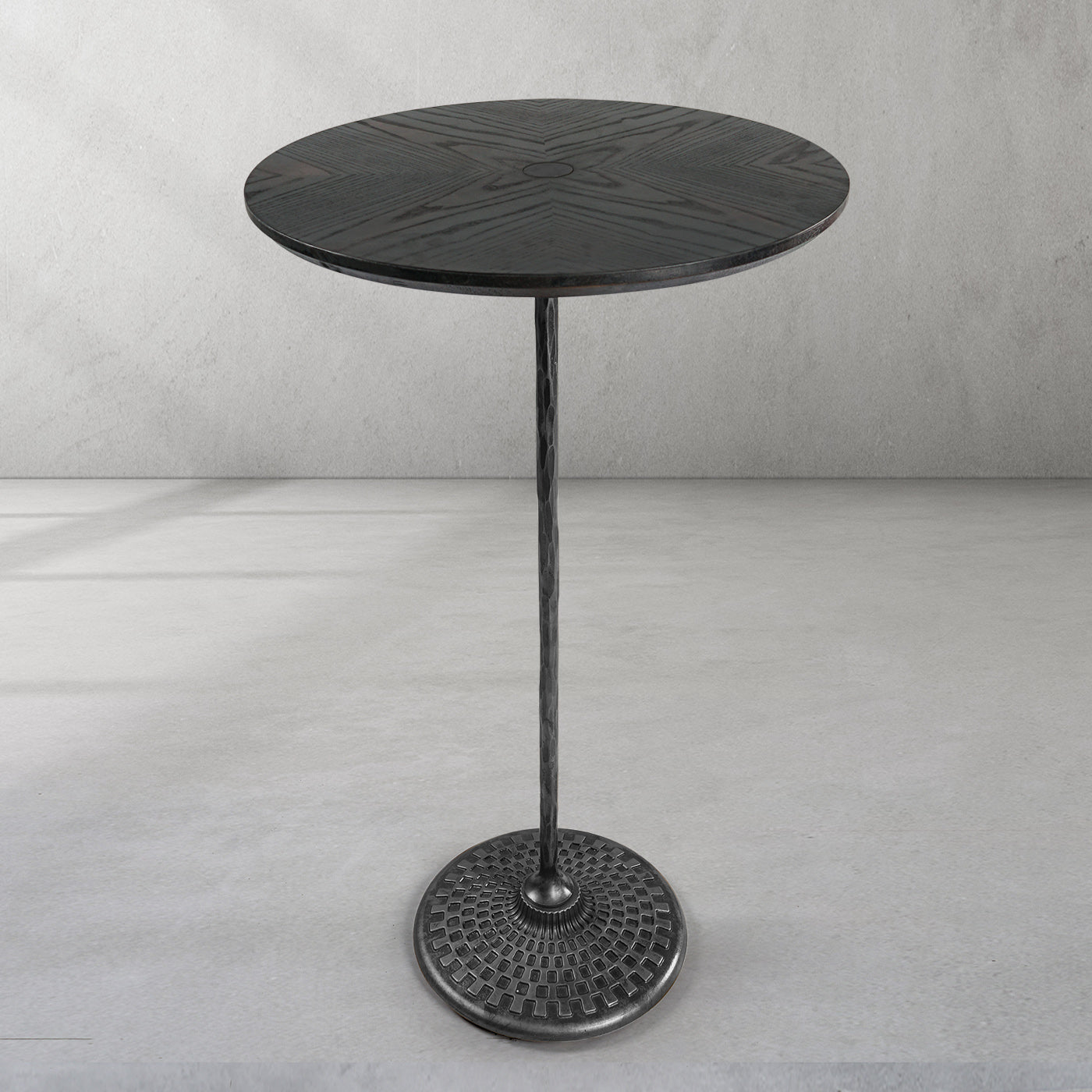 Hand-Forged Metal Wooden Side Table