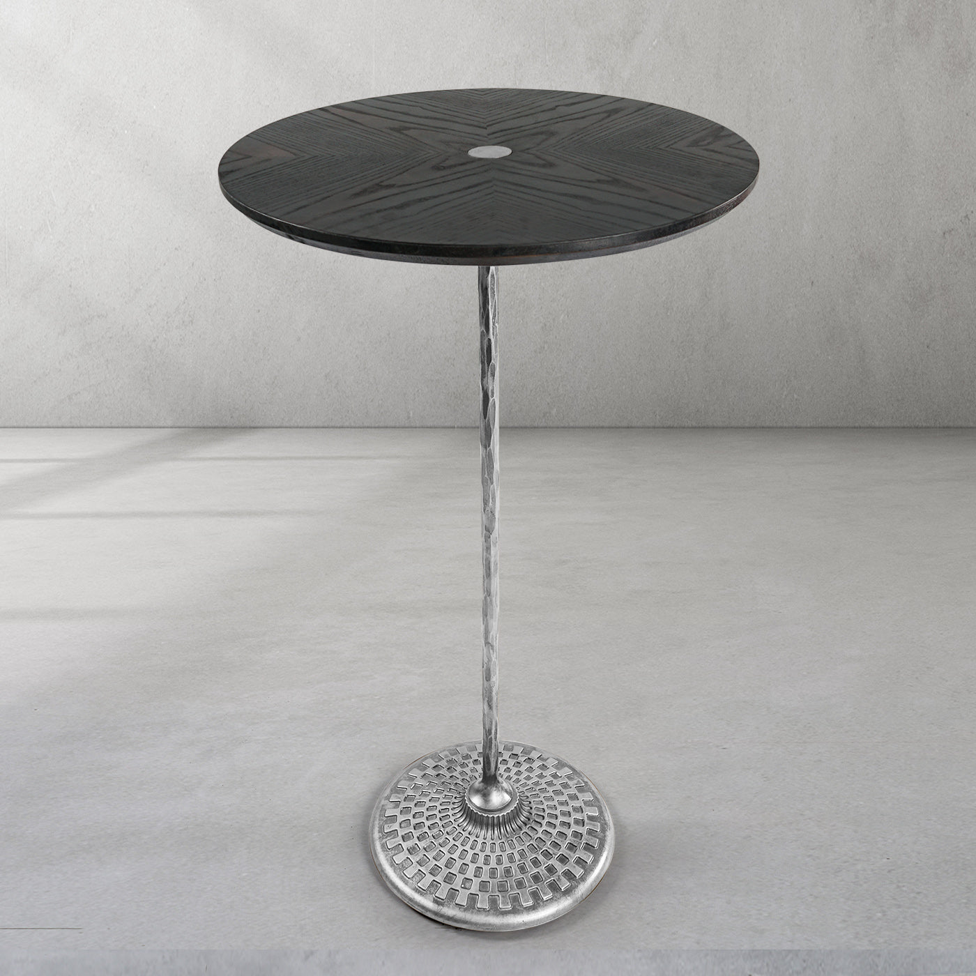 Hand-Forged Metal Wooden Side Table